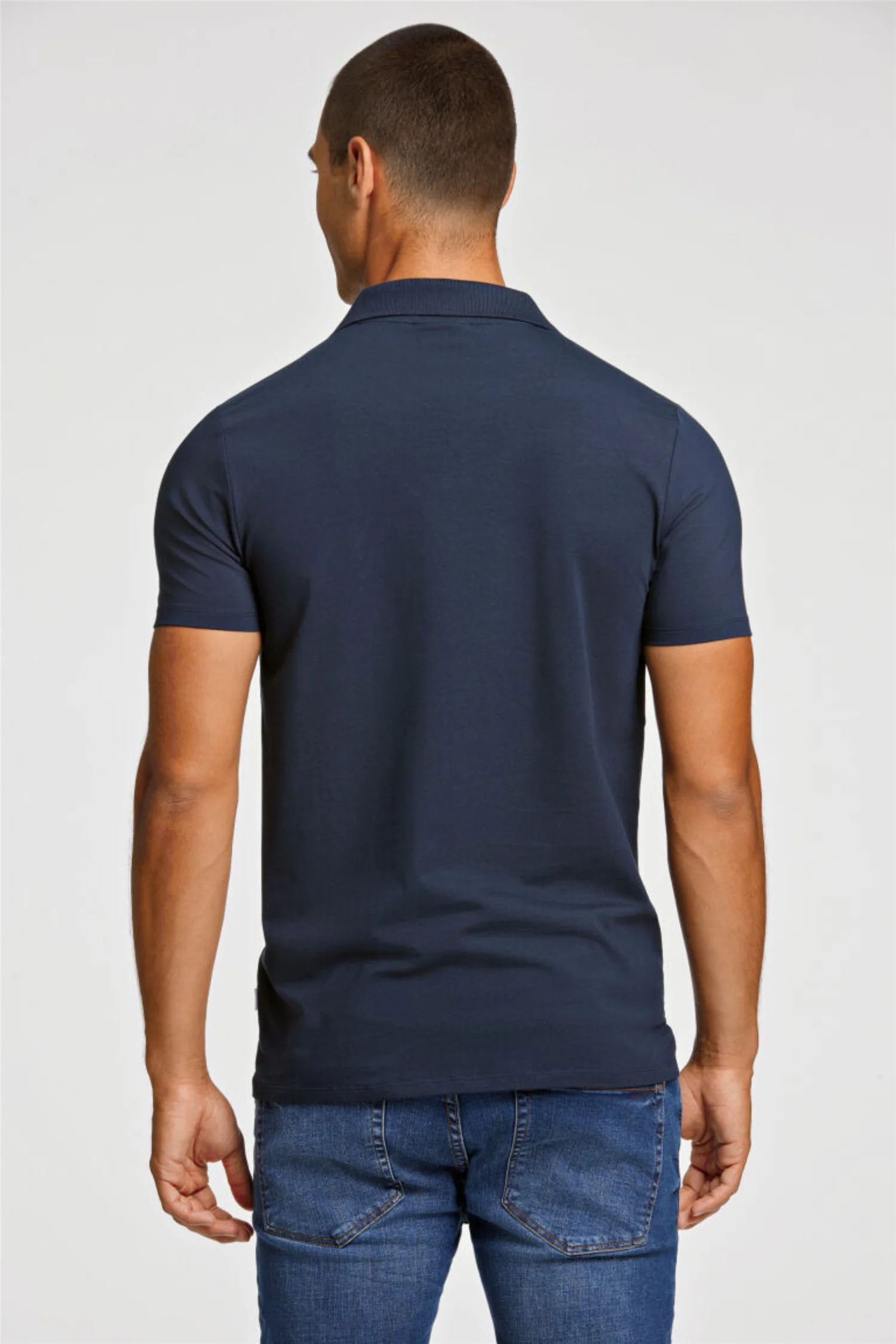 Stretch Polo Shirt S/S Navy - Image 5