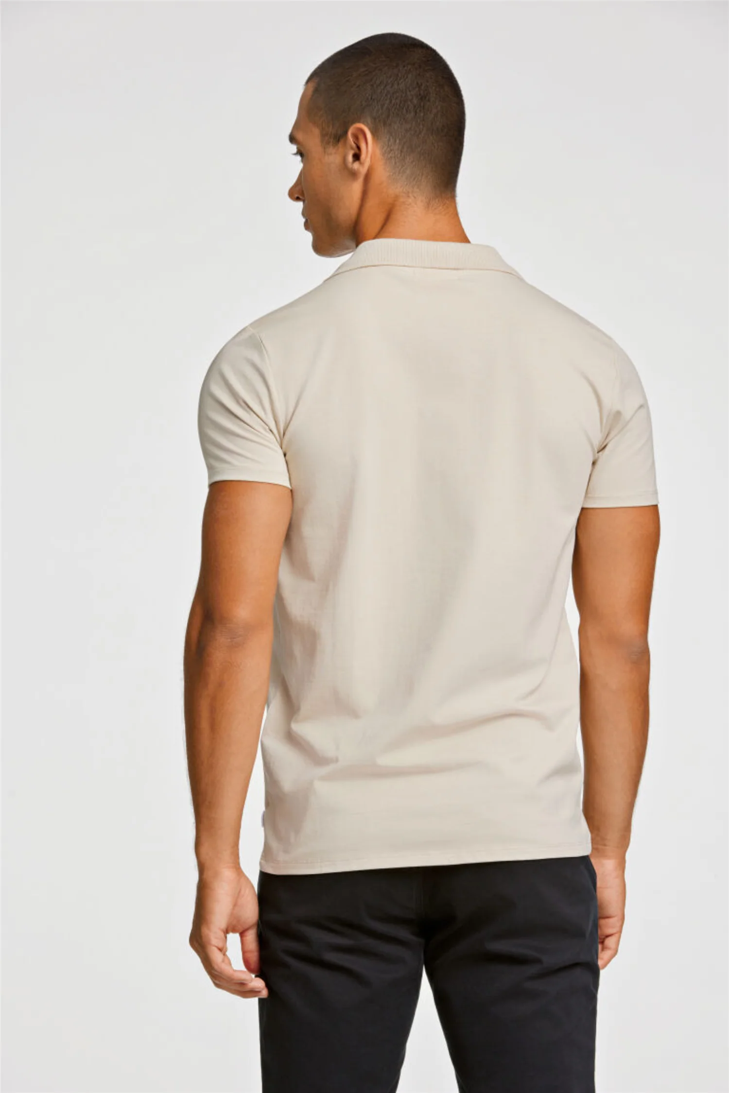 Stretch Polo Shirt S/S Stone - Image 5
