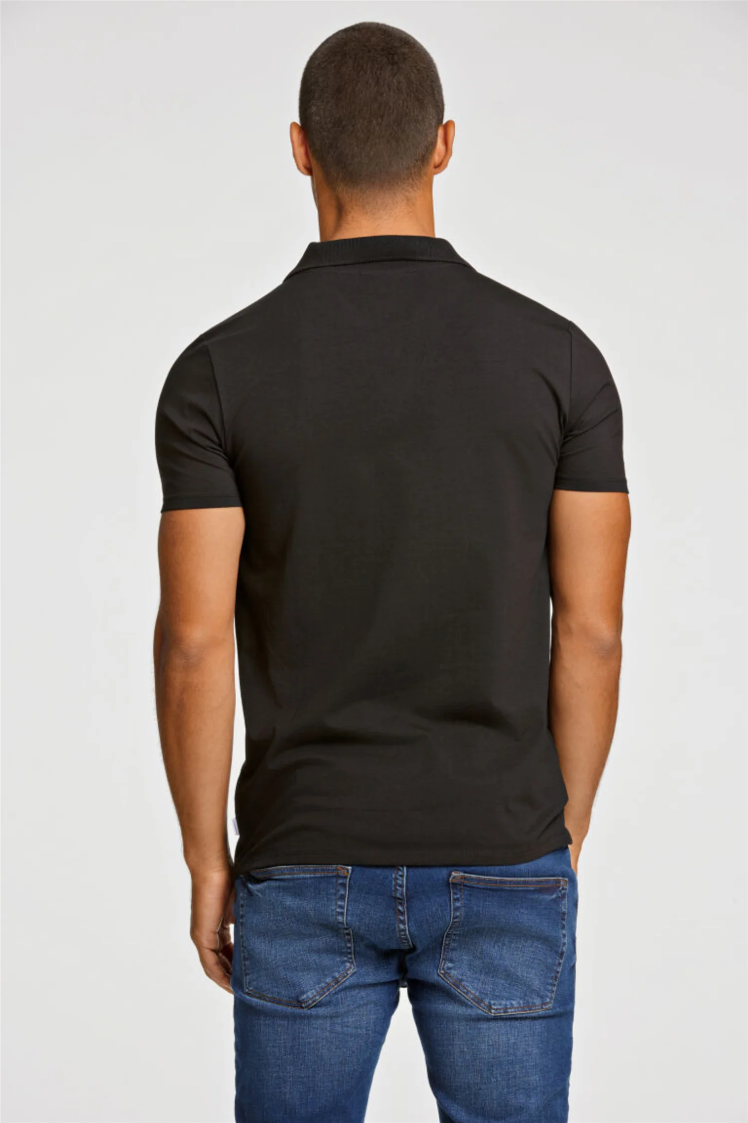 Stretch Polo Shirt S/S Black - Image 5