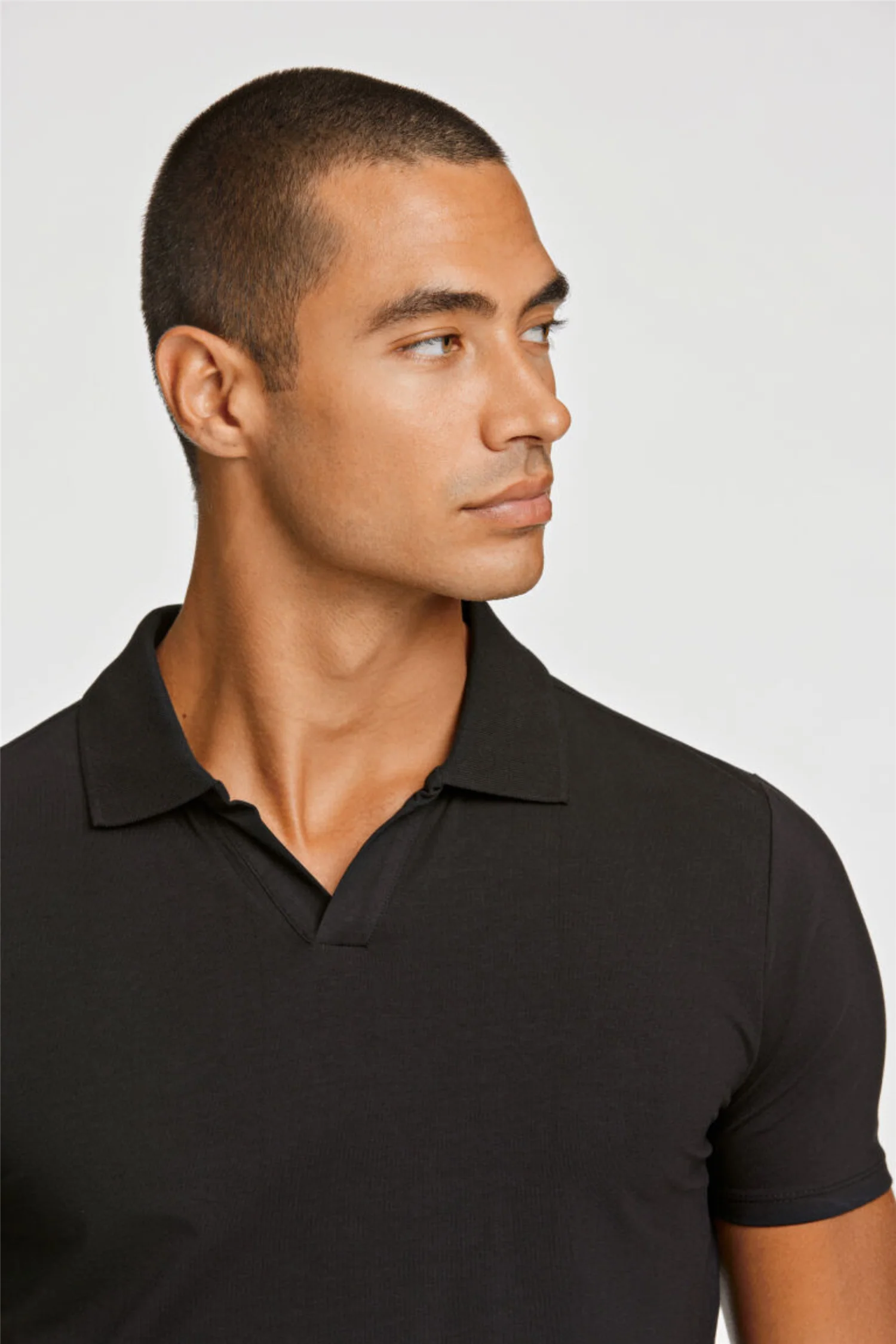 Stretch Polo Shirt S/S Black - Image 6