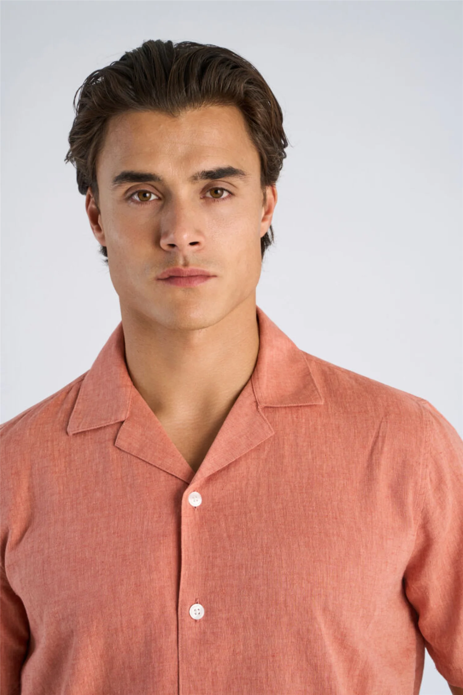 Casual Linen Blend Resort S/S Soft Coral - Image 2