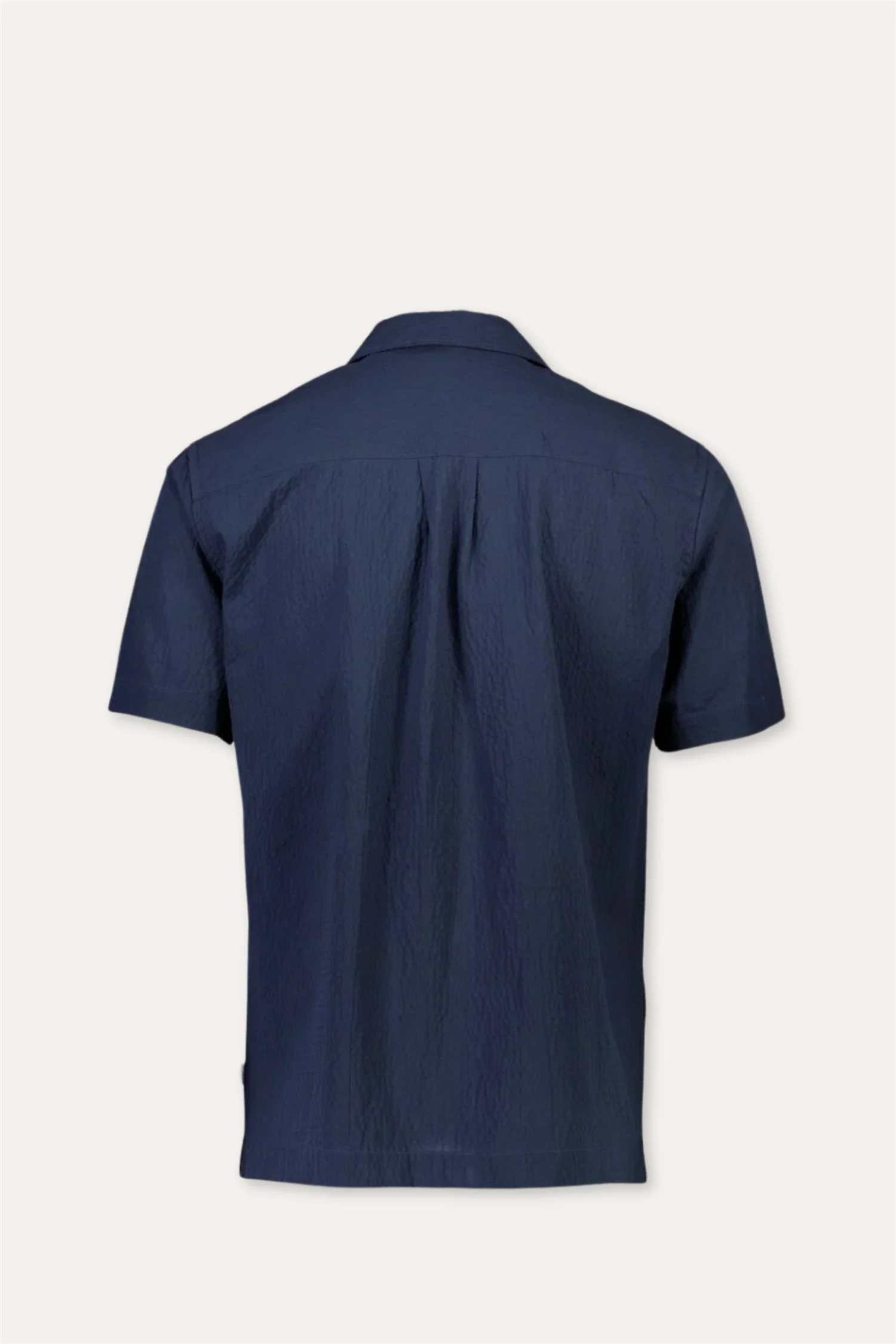 Seersucker Shirt S/S Navy - Image 2