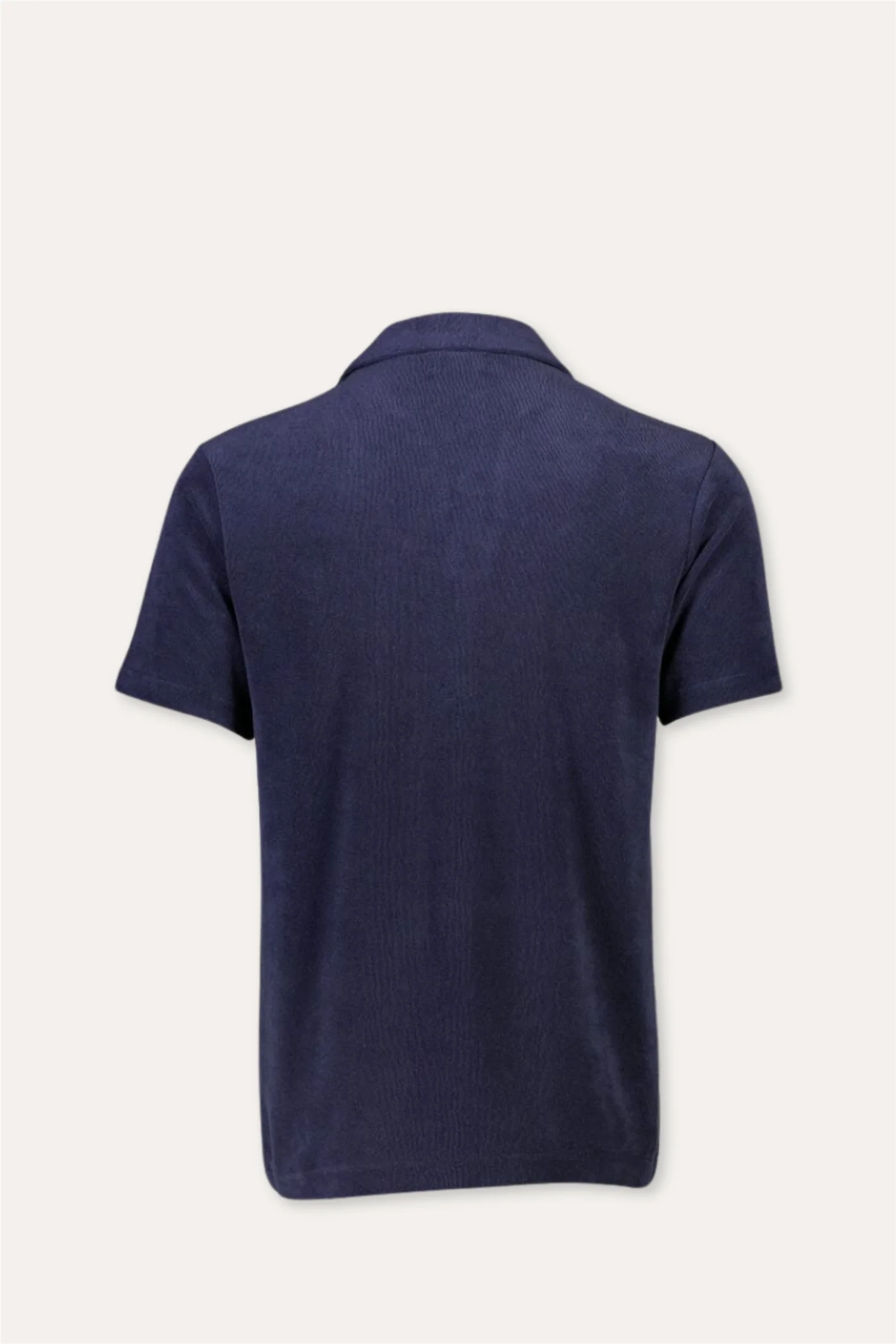 Towel V-Neck Polo S/S Navy - Image 2
