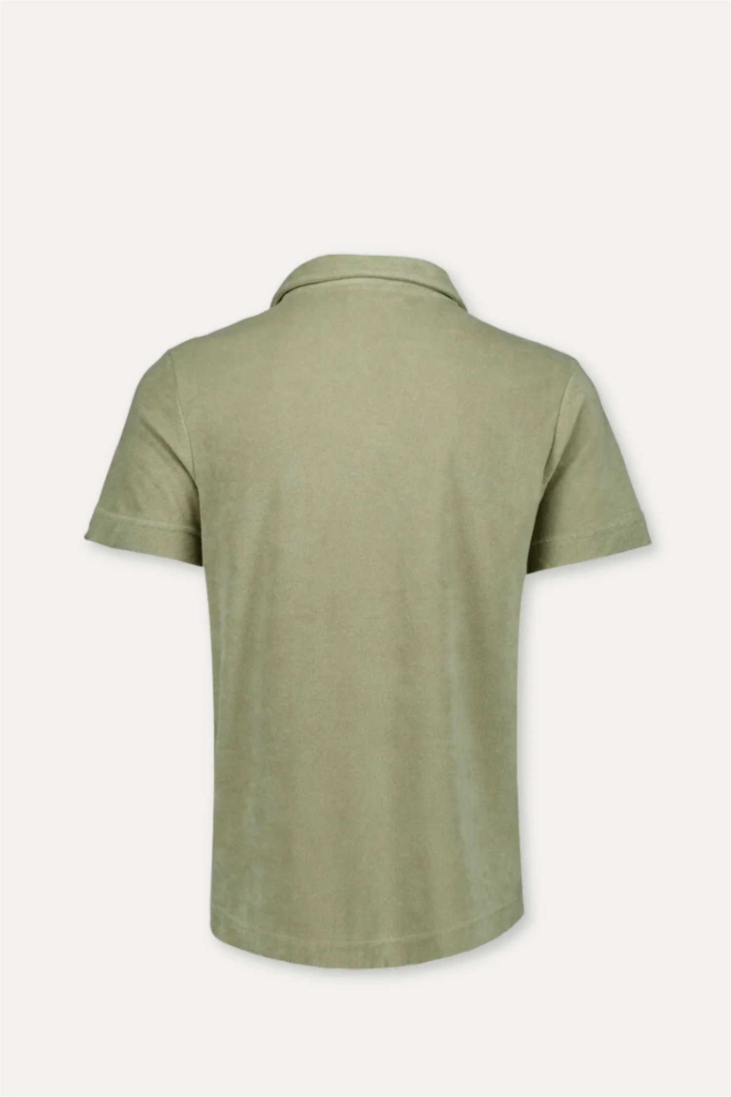 Towel V-Neck Polo S/S Dusty Olive - Image 2