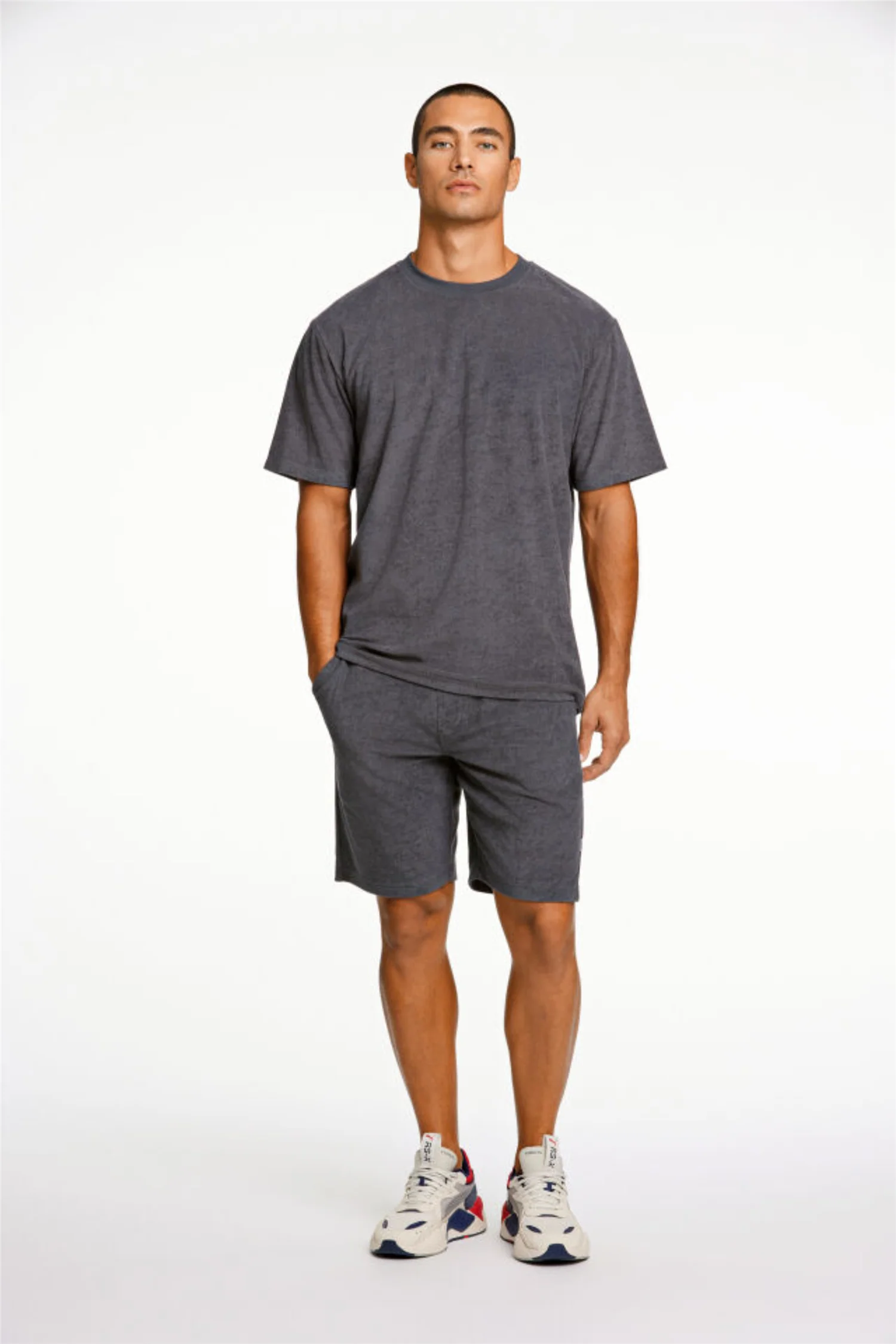 Towel Shorts W. Elastic Waist Navy - Image 3
