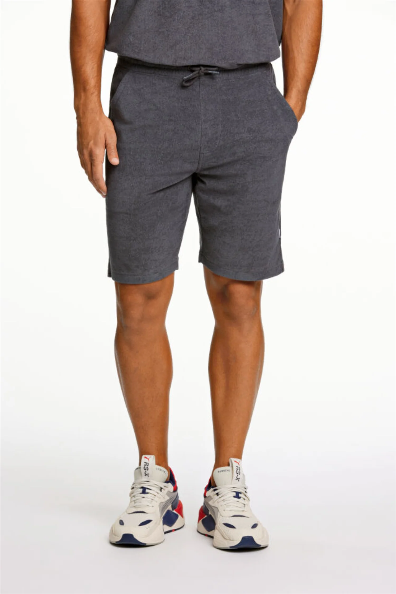 Towel Shorts W. Elastic Waist Navy - Image 4