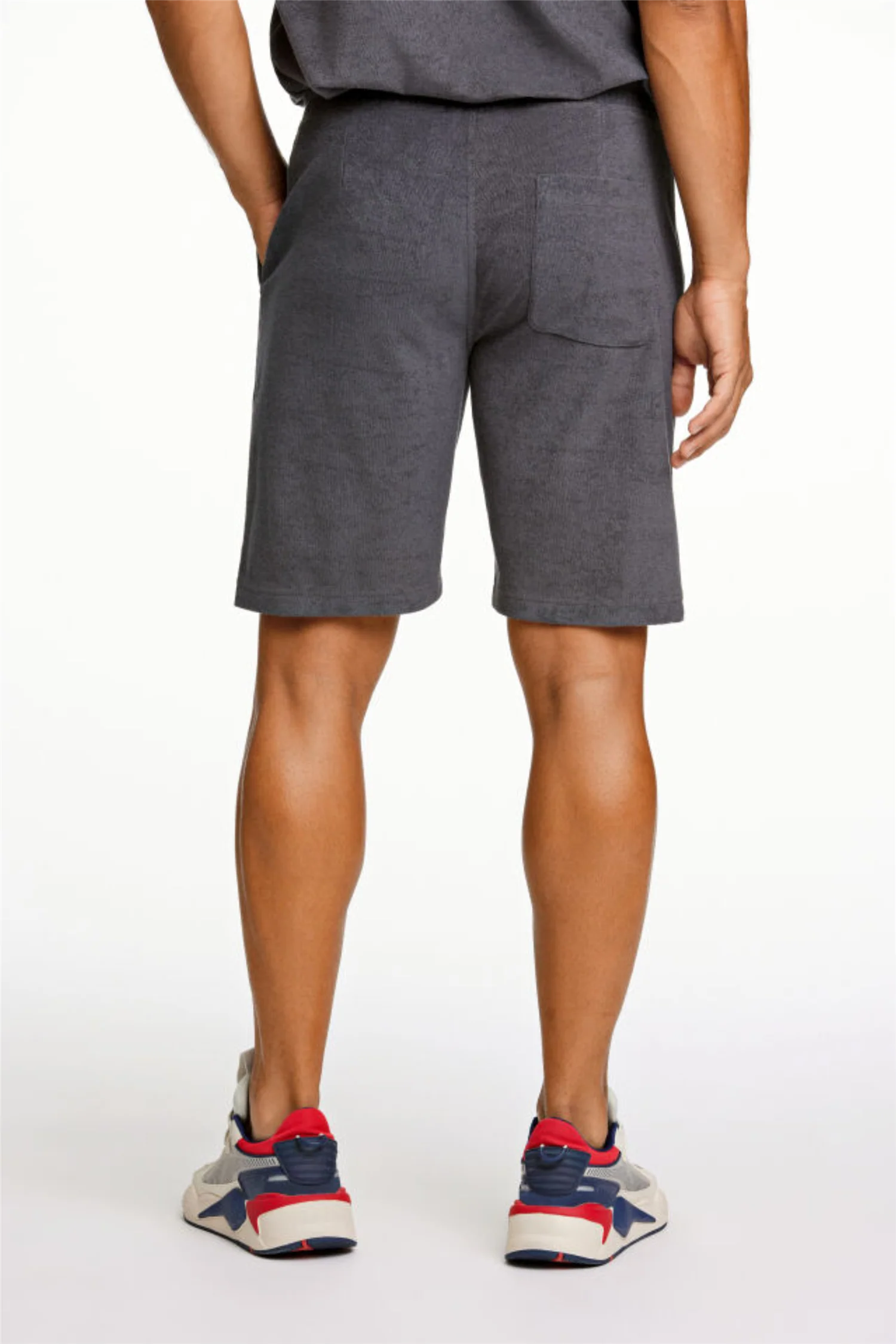 Towel Shorts W. Elastic Waist Navy - Image 5