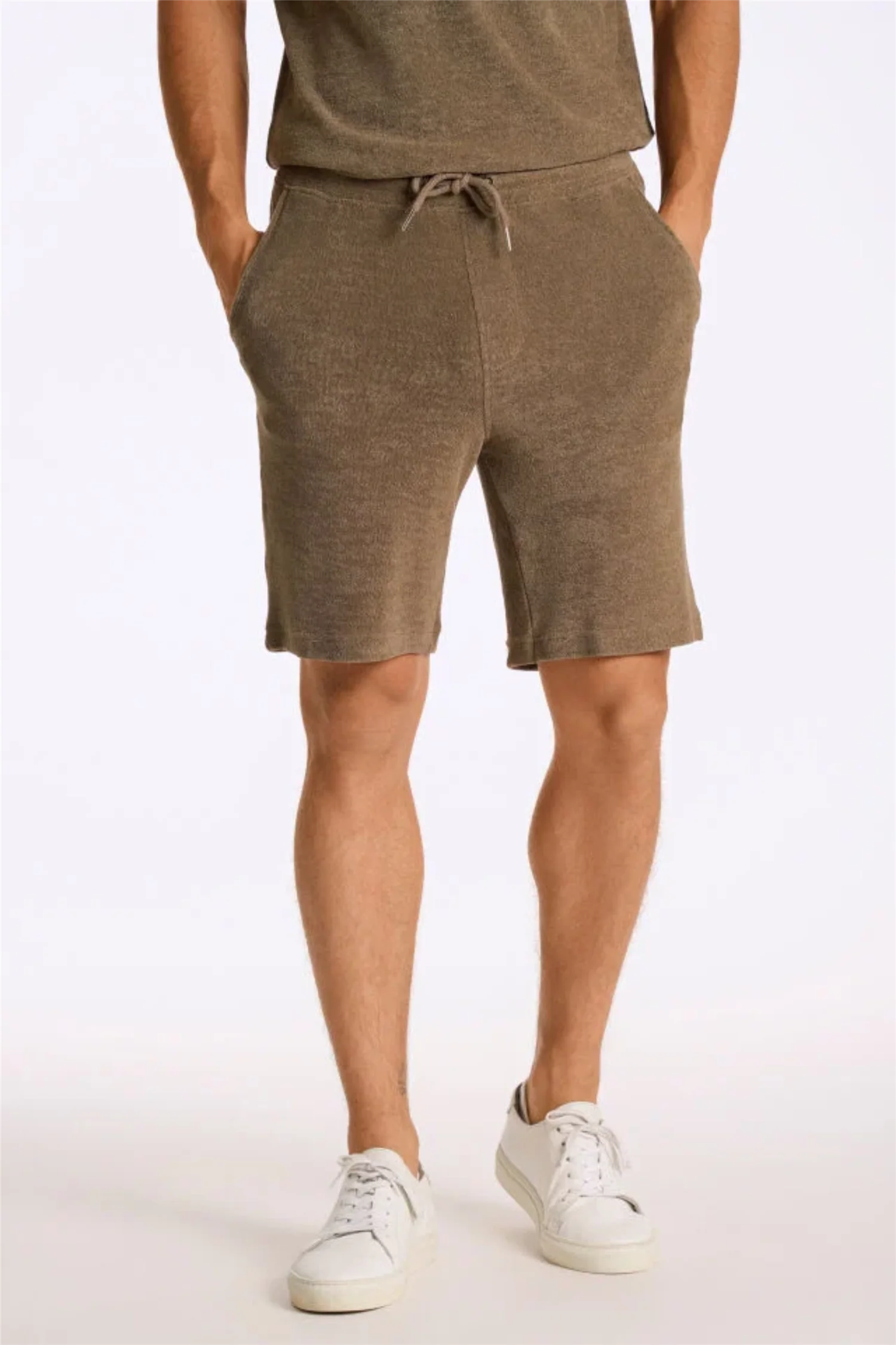 Towel Shorts W. Elastic Waist Dk Stone - Image 4