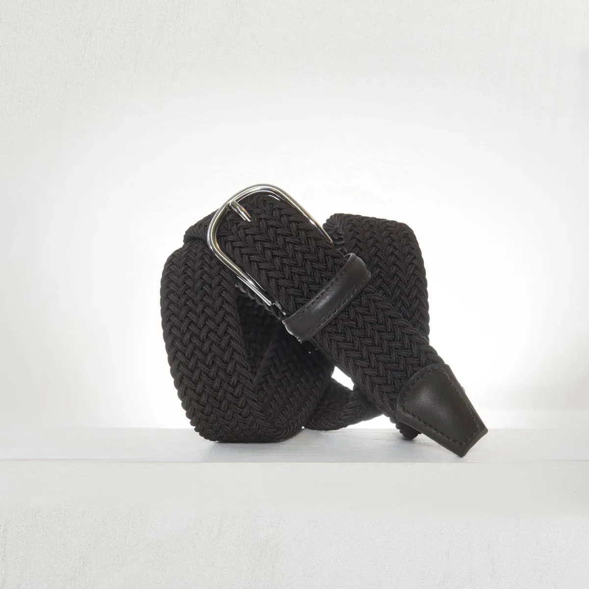 Classic Elastic Woven Belt Brown 3,5 cm - Image 2