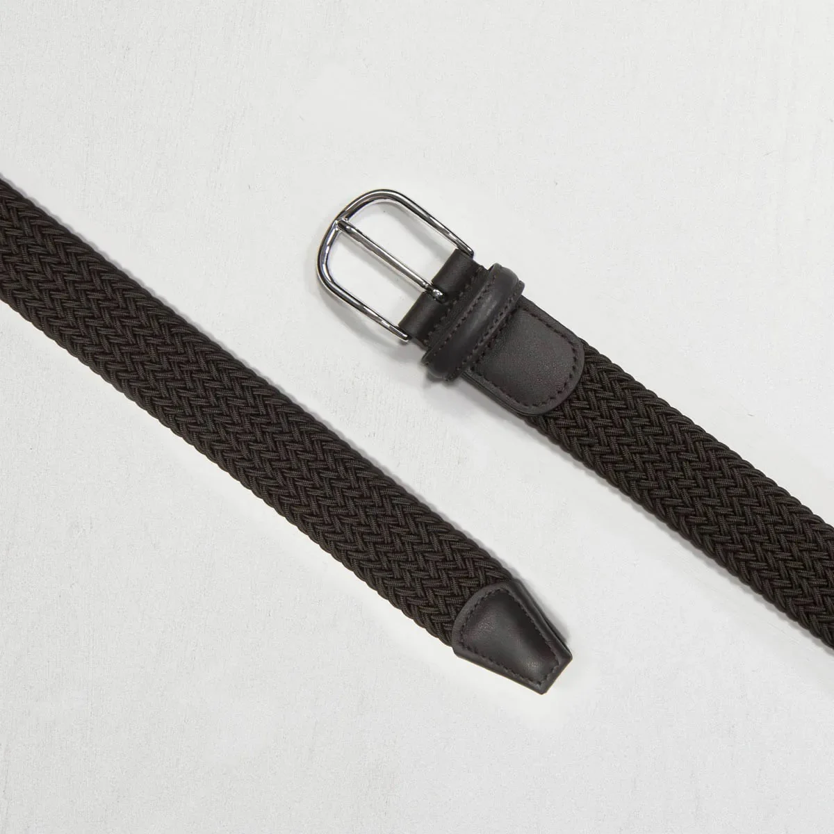 Classic Elastic Woven Belt Brown 3,5 cm - Image 4