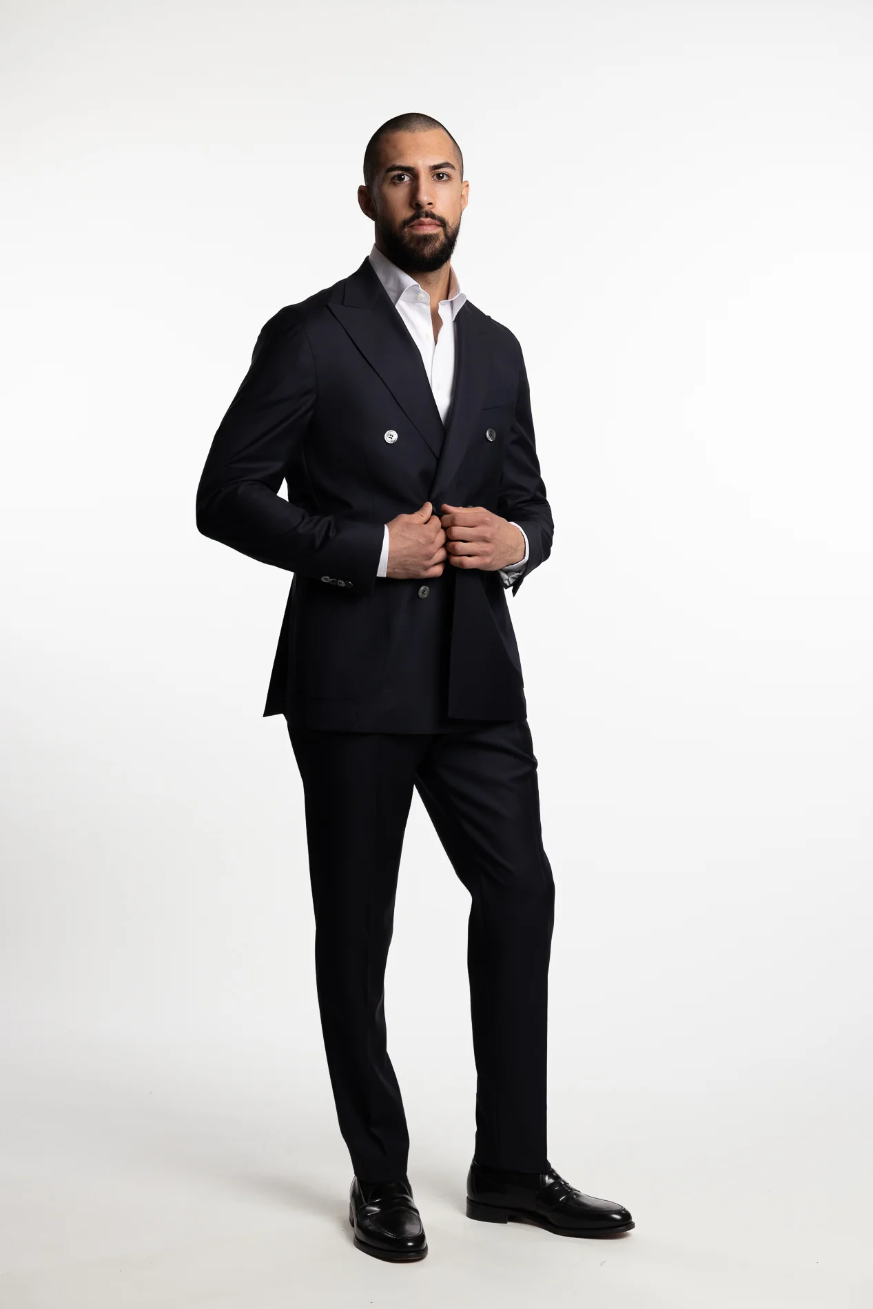 Palermo Slim Fit Wool Trousers Ink Blue - Image 10