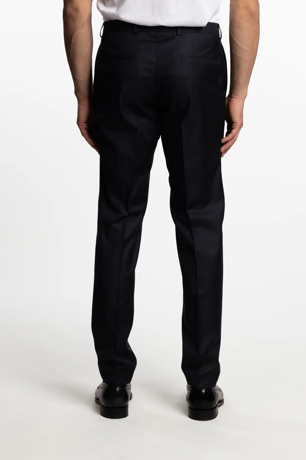 Palermo Slim Fit Wool Trousers Ink Blue - Image 3