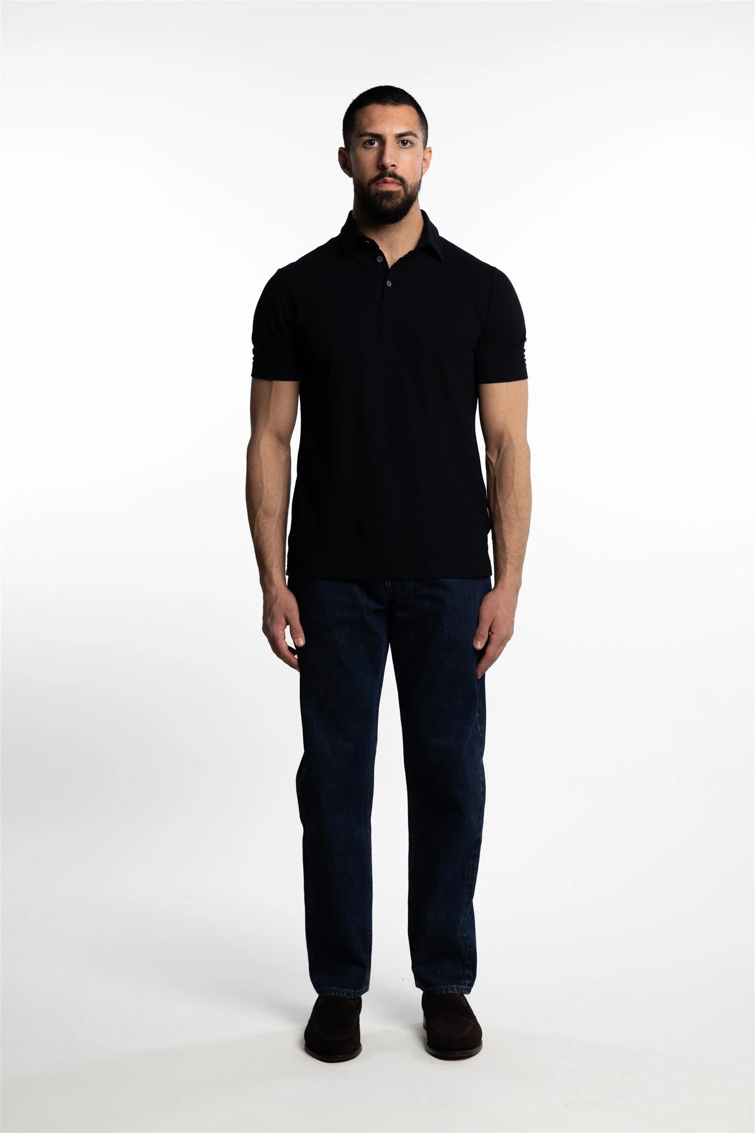Ice Cotton Short Sleeve Polo Shirt Navy - Image 4