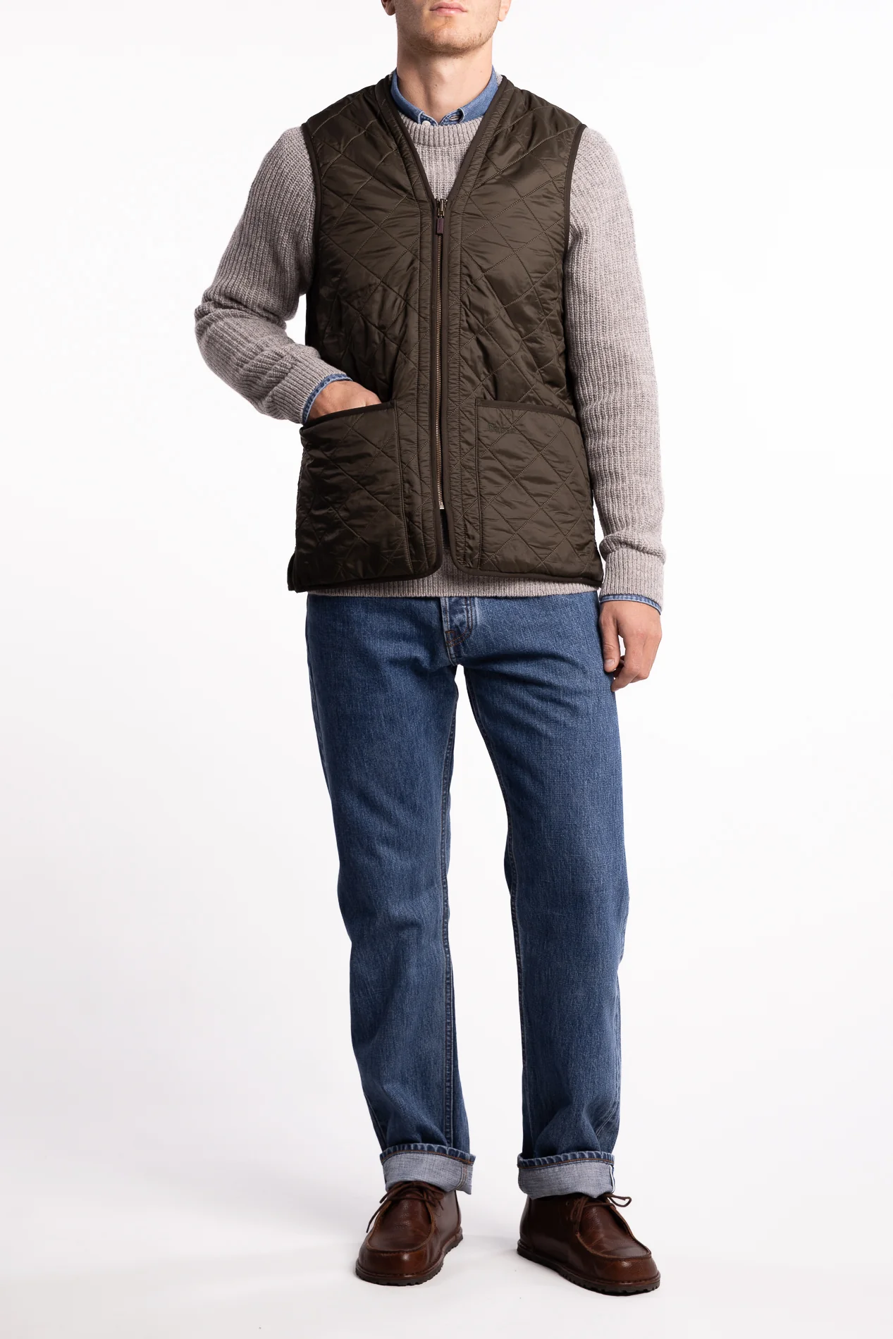 Polarquilt Waistcoat/Zip-In Liner Olive - Image 4