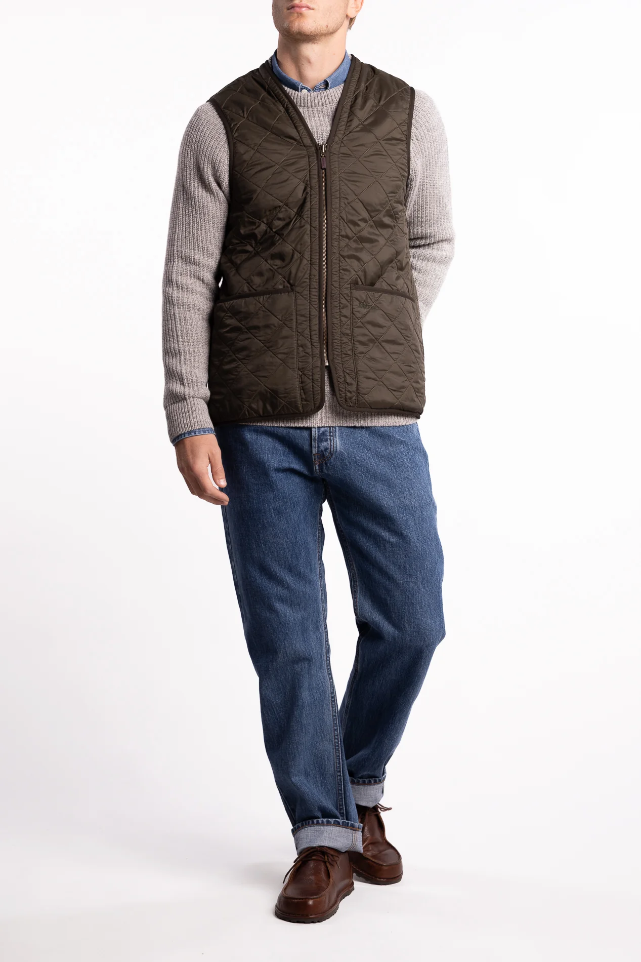 Polarquilt Waistcoat/Zip-In Liner Olive - Image 5
