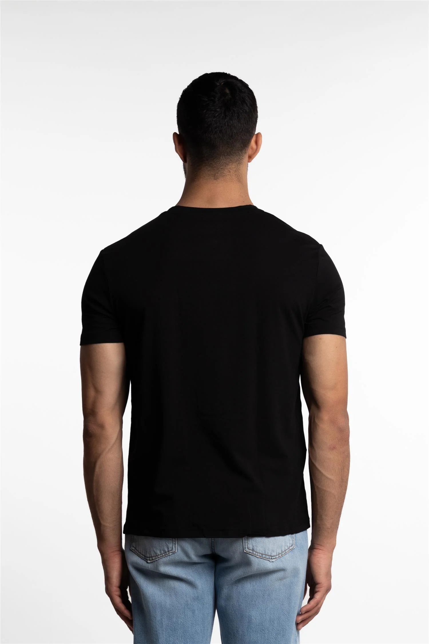 Bamboo/Cotton Crew Neck T-Shirt Black - Image 3