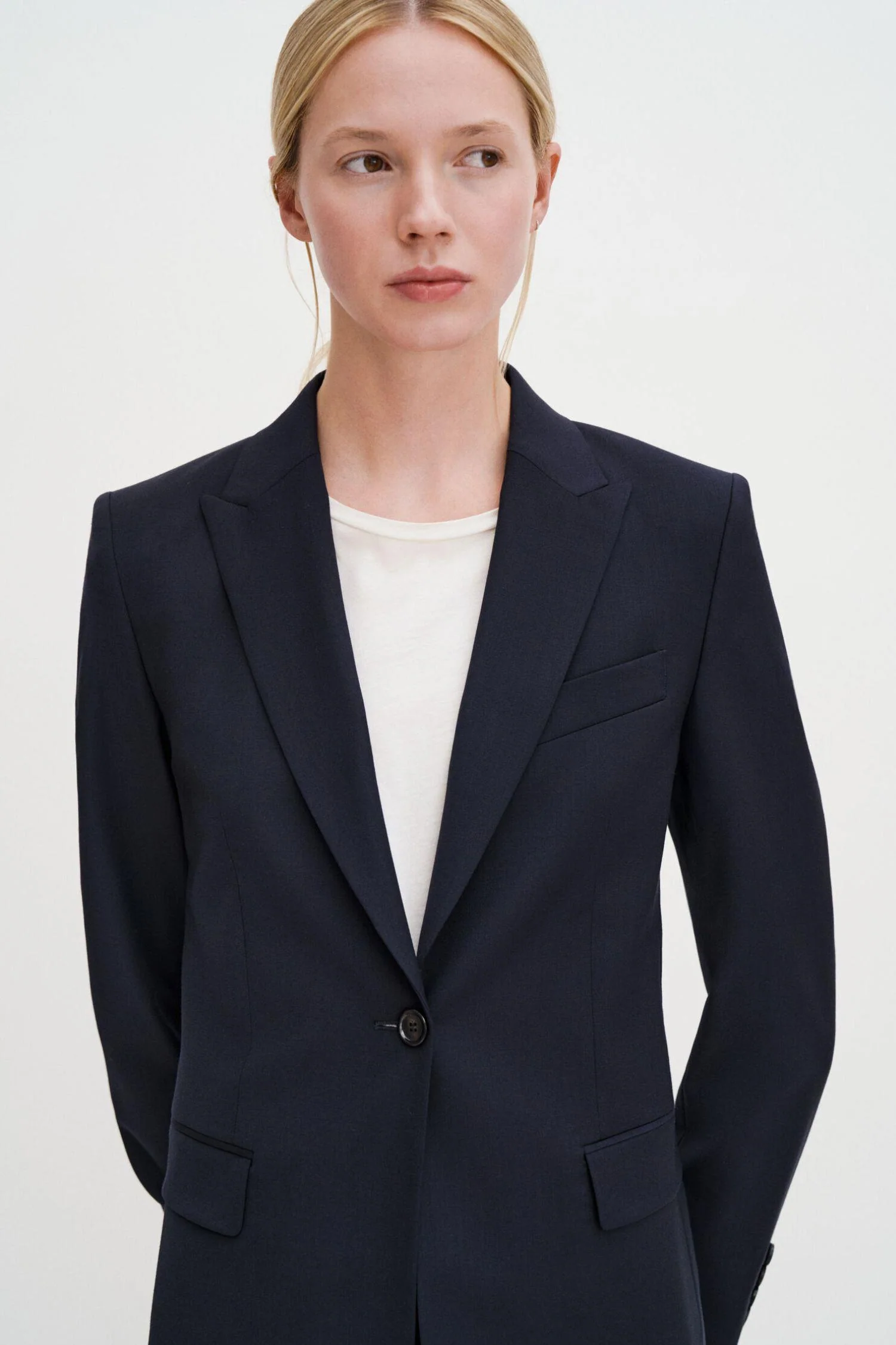 Sasha Cool Wool Blazer Dark Navy - Image 4