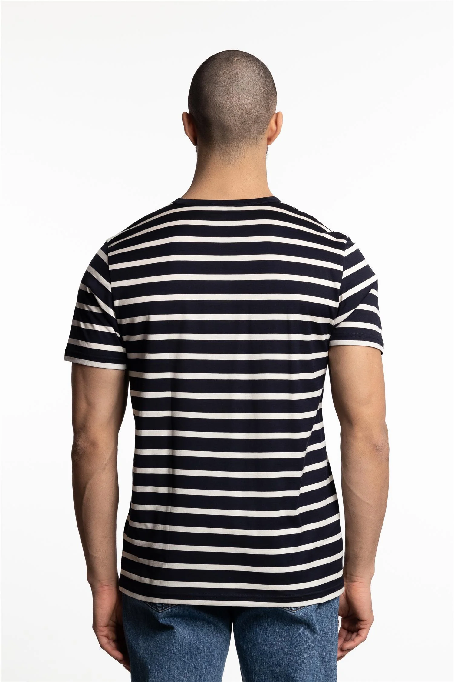Classic T-Shirt Navy/Ecru Breton - Image 3