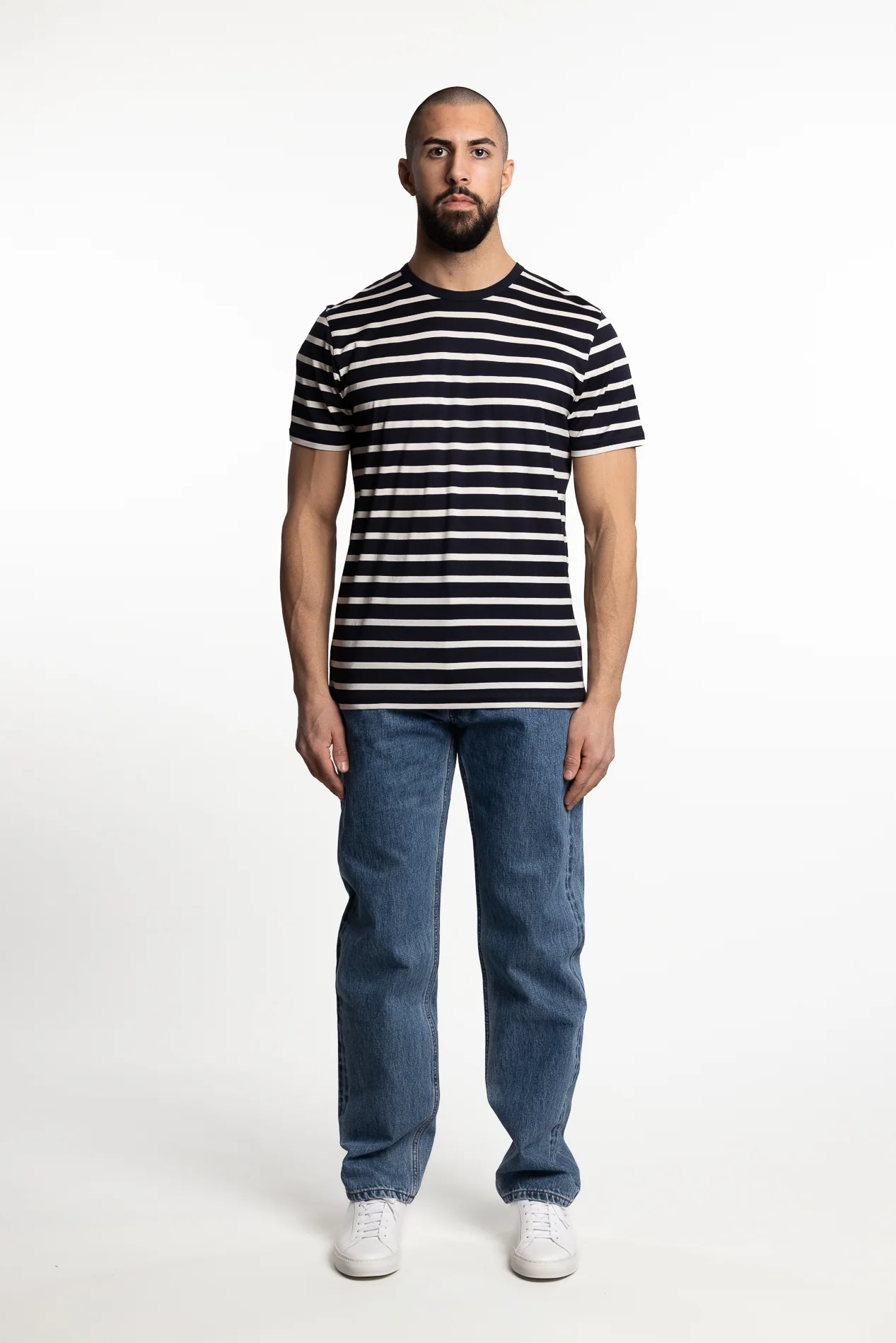 Classic T-Shirt Navy/Ecru Breton - Image 4