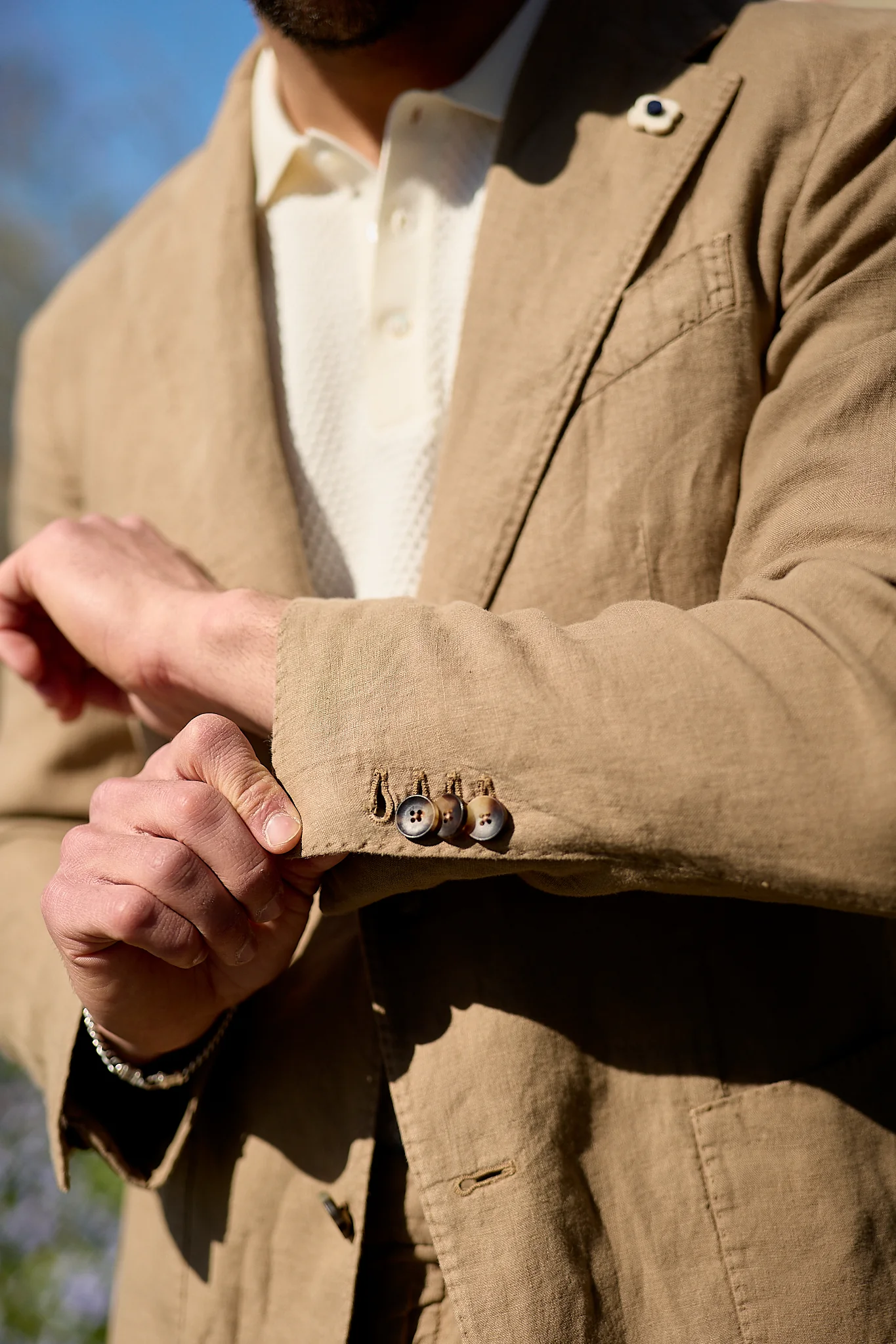 Linen Suit Drop 7 Beige - Image 5