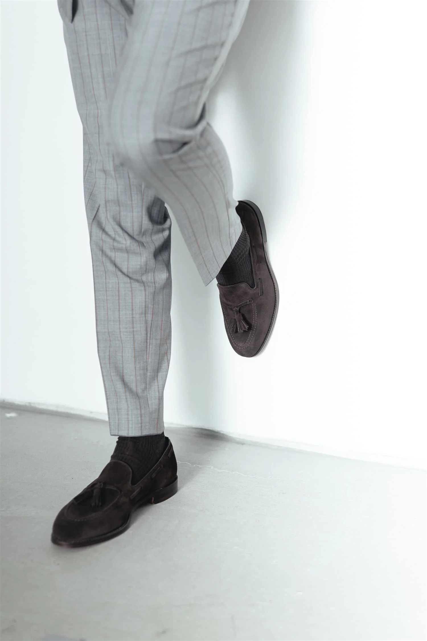 Vicenza Dobbeltspent Pinstripe Blazer Melange Grey - Image 6