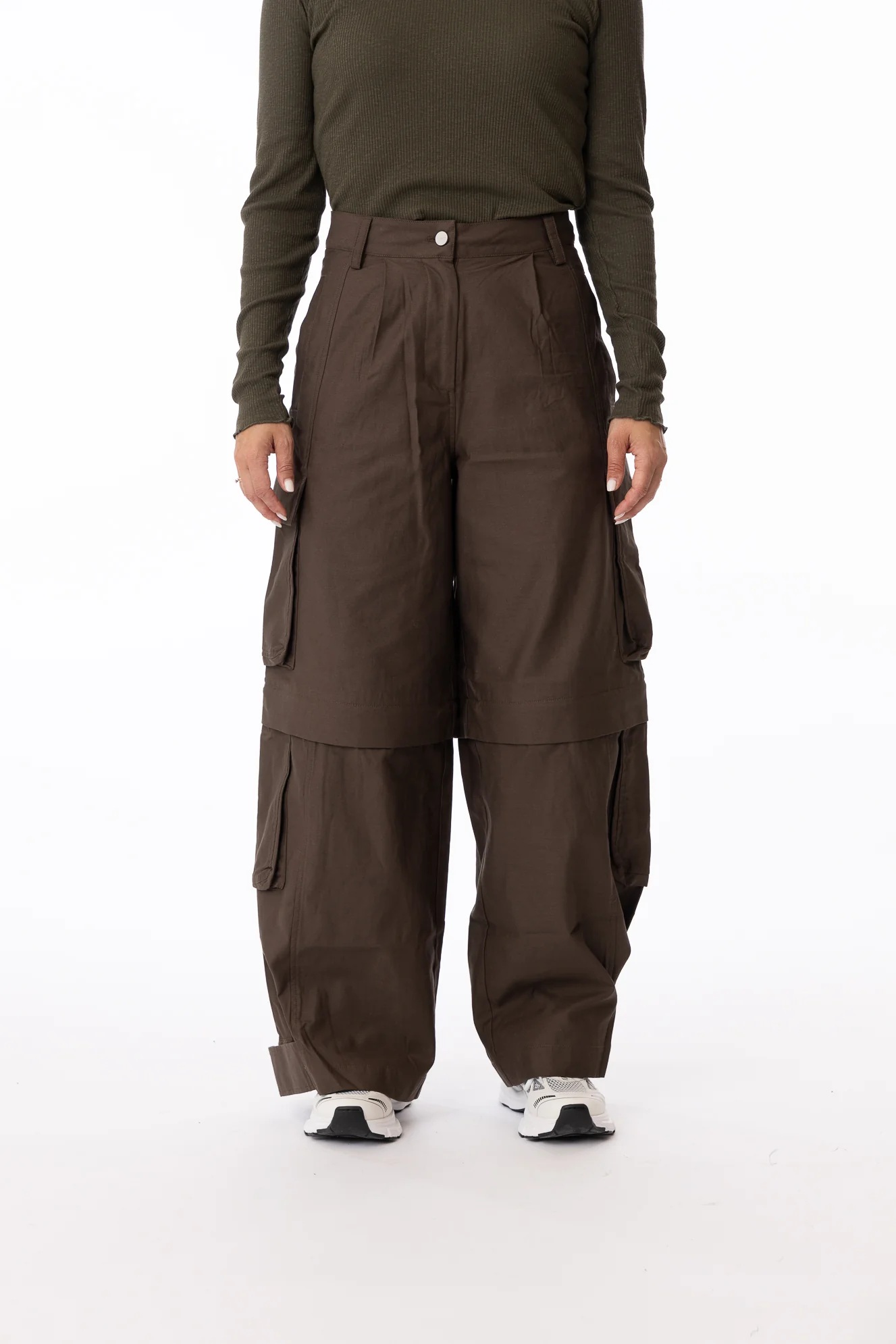 Ebba Cargo Trousers- Olive Green - Image 4