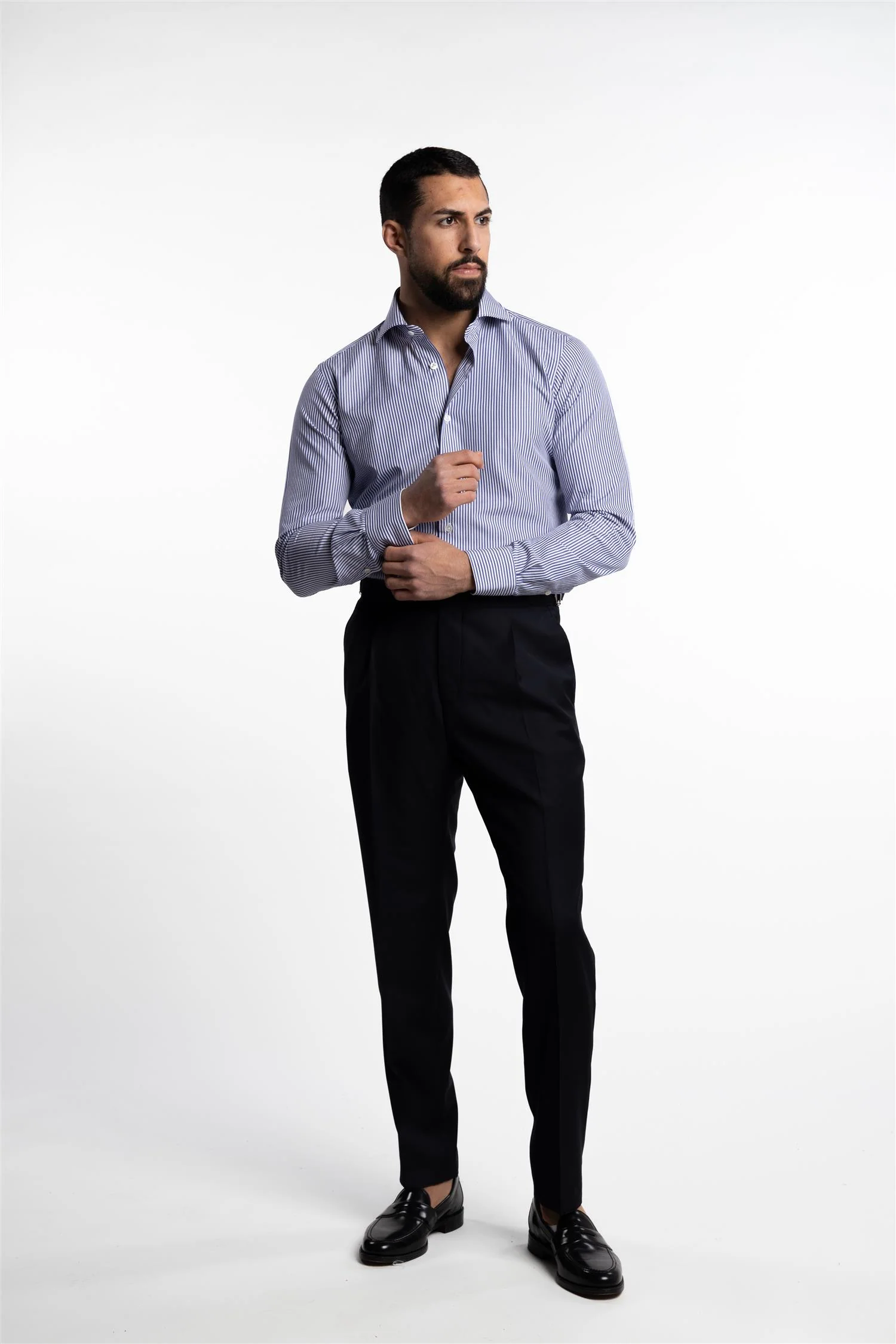 Culto Cotton Shirt Blue Stripes - Image 5