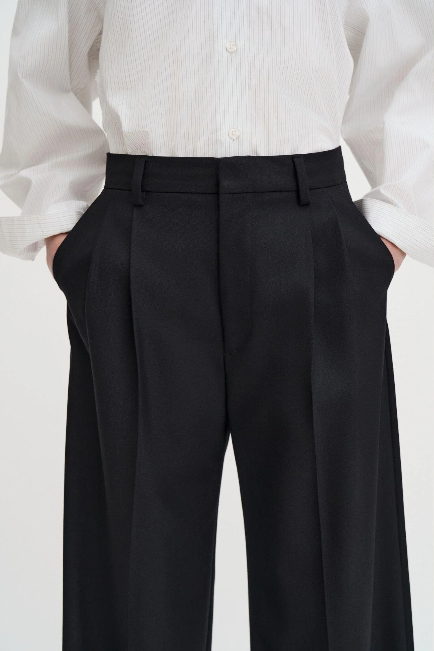 Darcey Wool Trousers- Black - Image 5