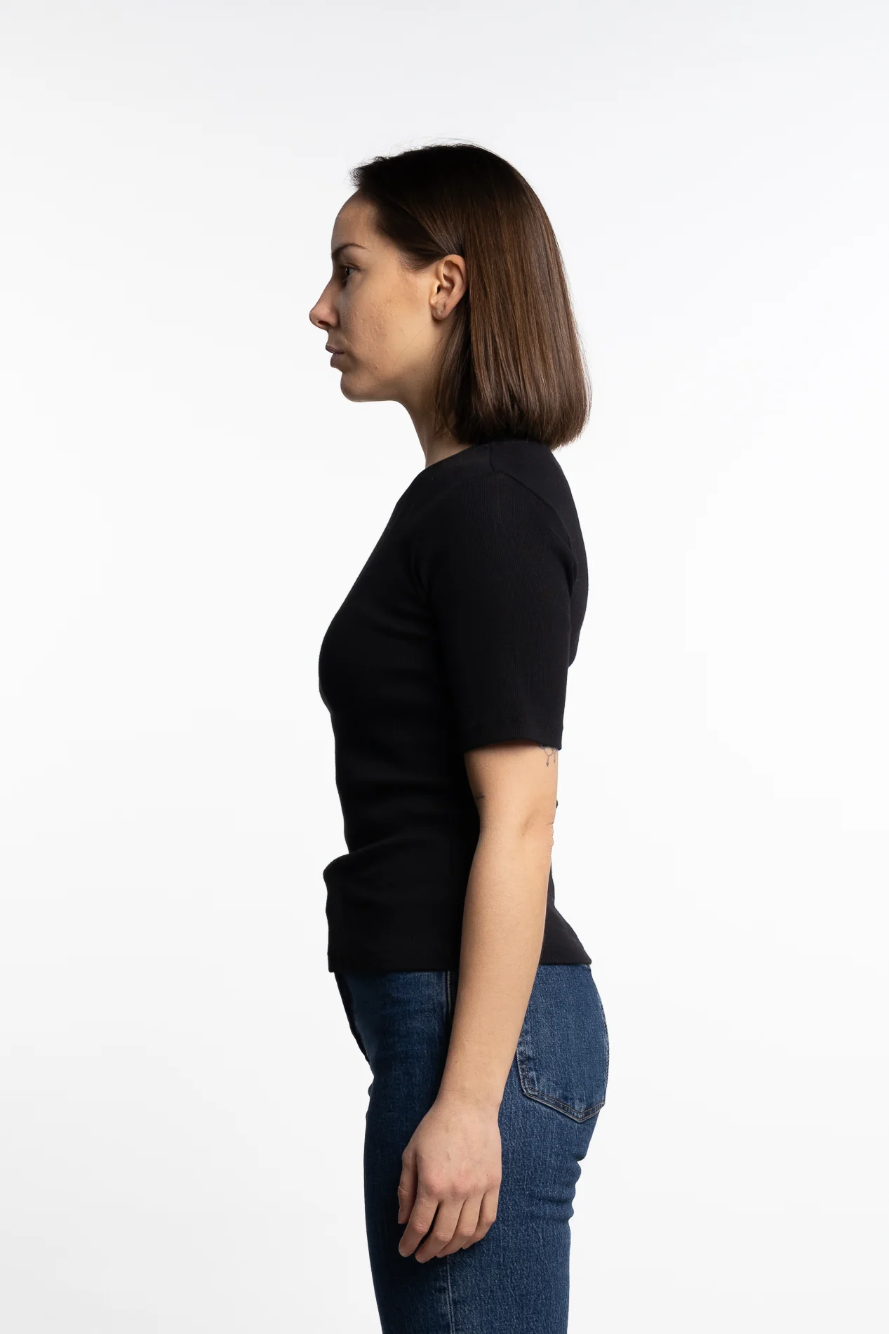 Pippa Rib Tee- Black - Image 4