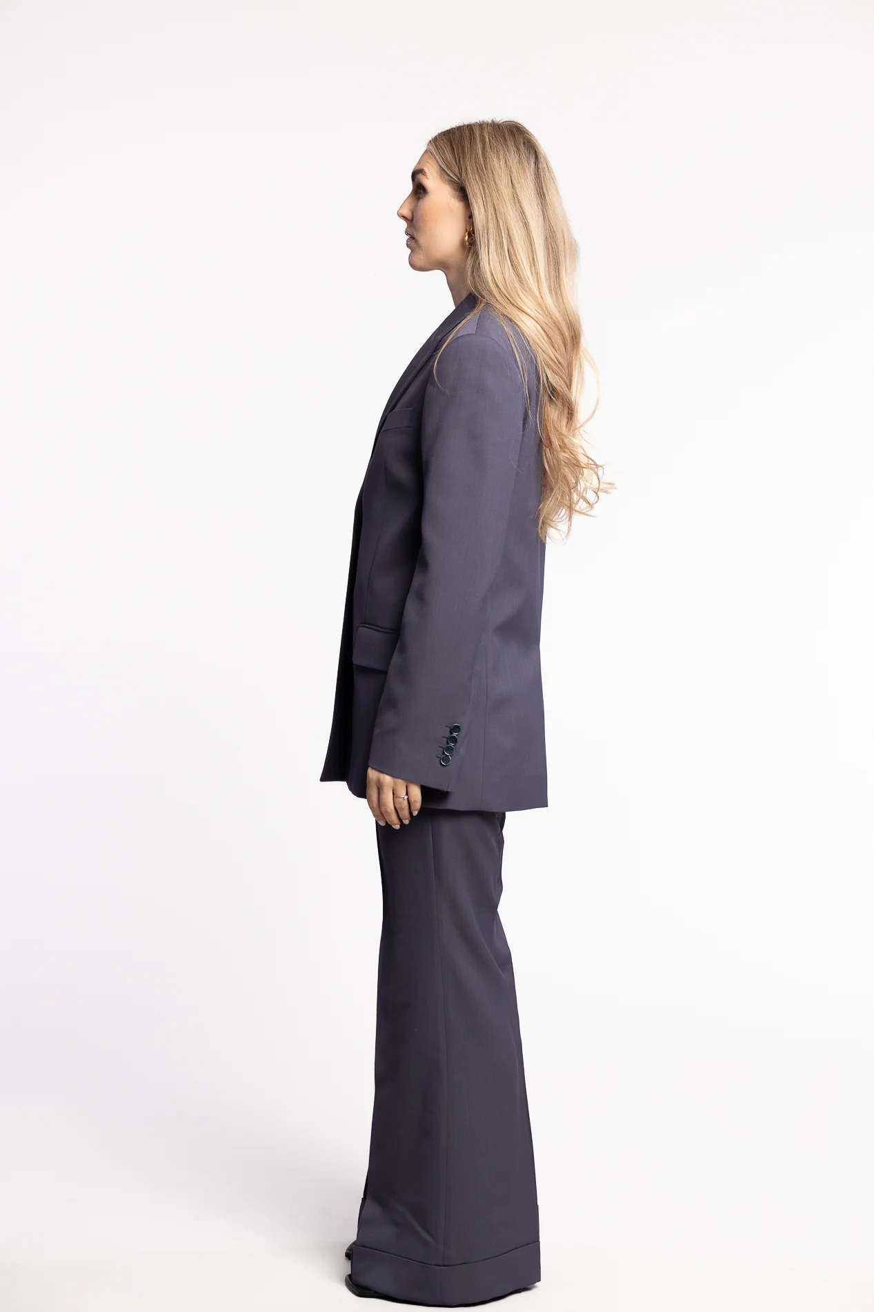 Regular Fit Suit Jacket- Mid Blue - Image 3