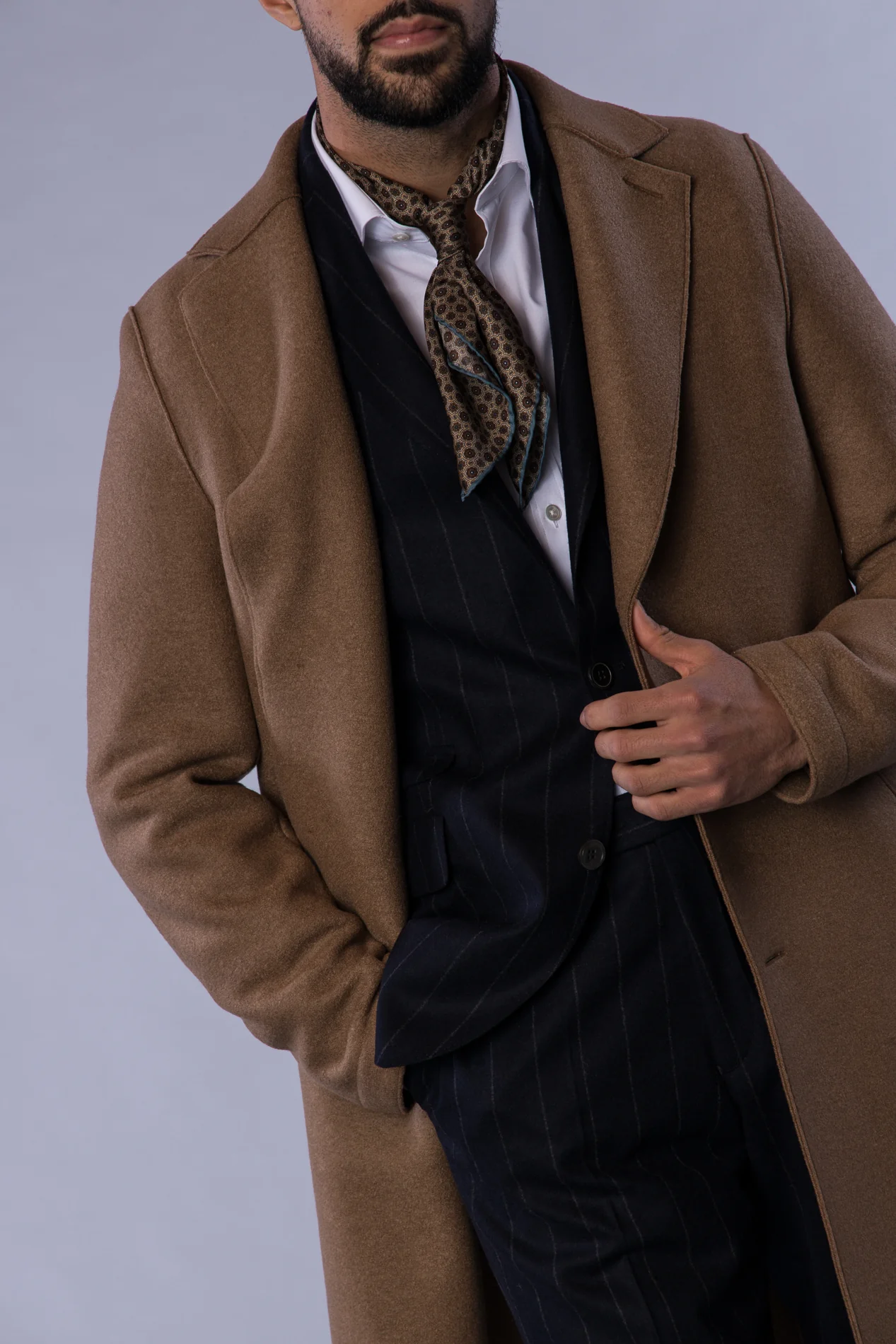 Silk Bandana Beige/Light Blue - Image 2