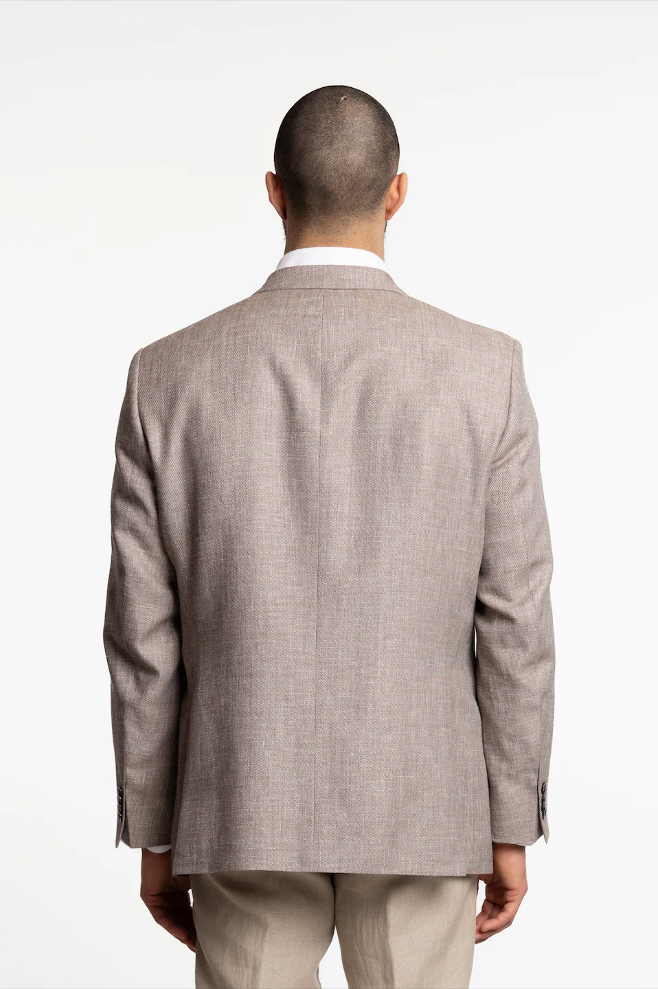 Joel Wide Fit Linen/Wool Blazer Terra Brown - Image 3