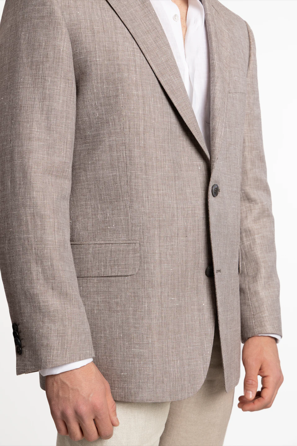 Joel Wide Fit Linen/Wool Blazer Terra Brown - Image 5