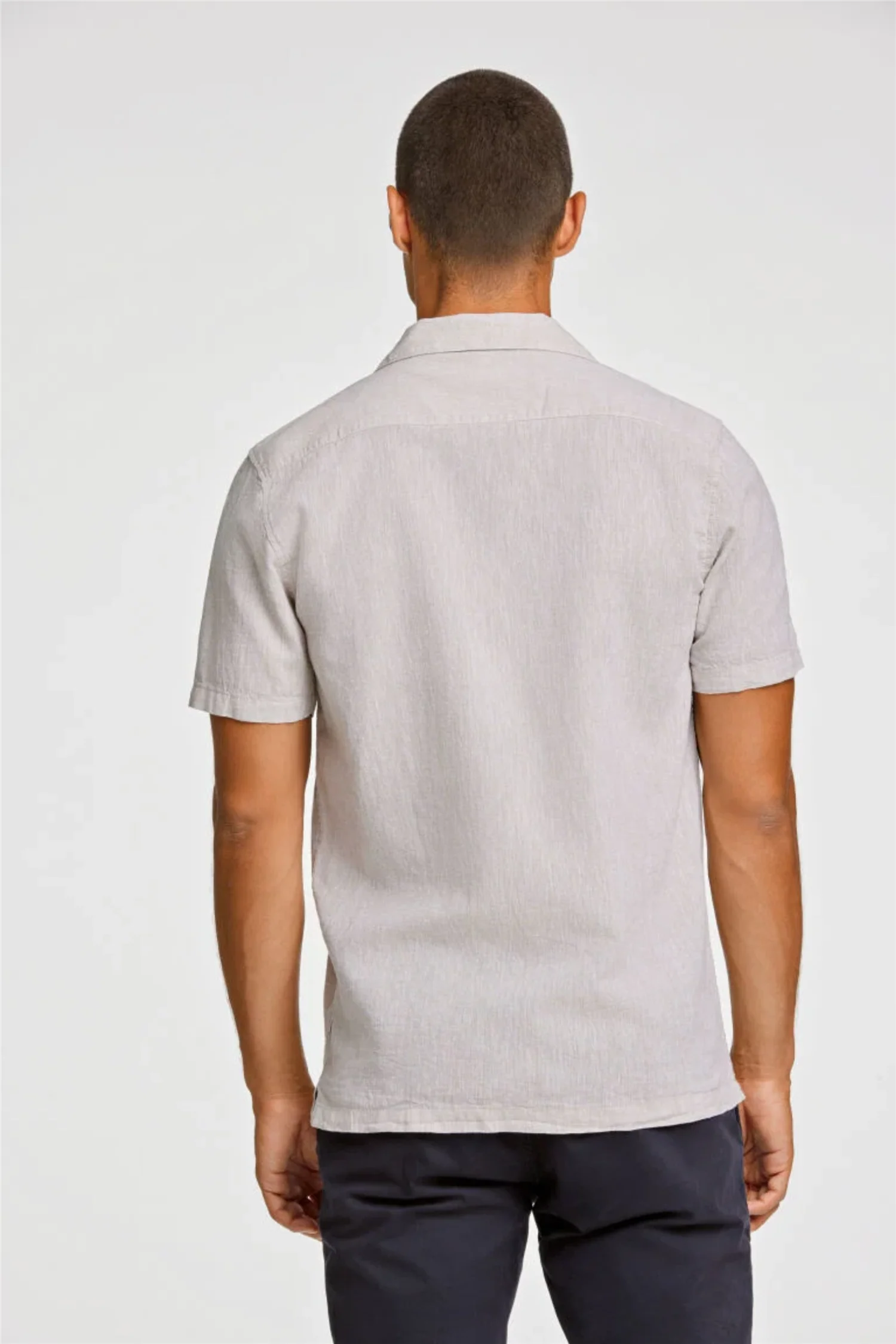 Casual Linen Blend Resort S/S Light Stone - Image 5