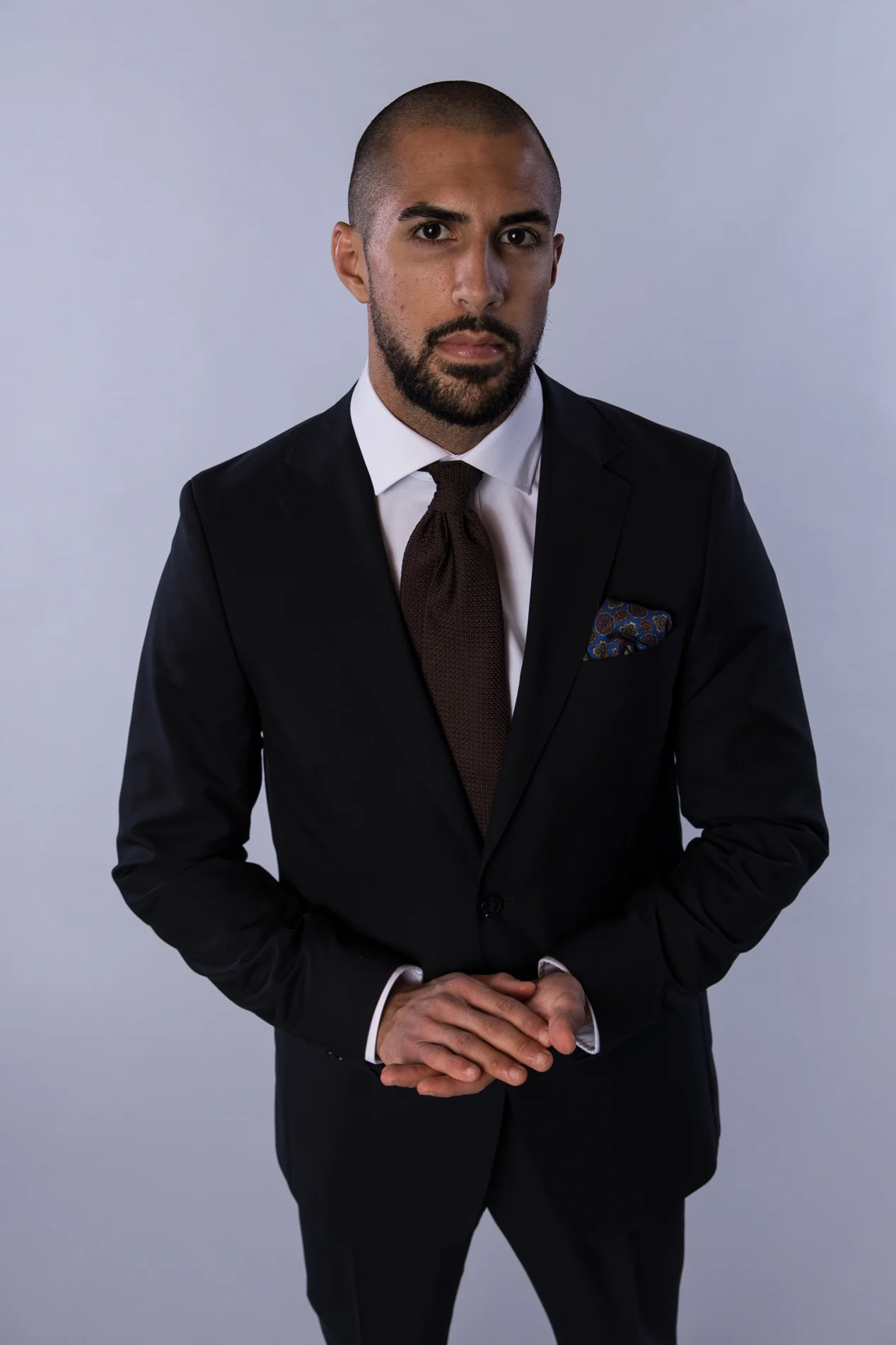 Wool Printed Hanky Blue/Navy - Image 3