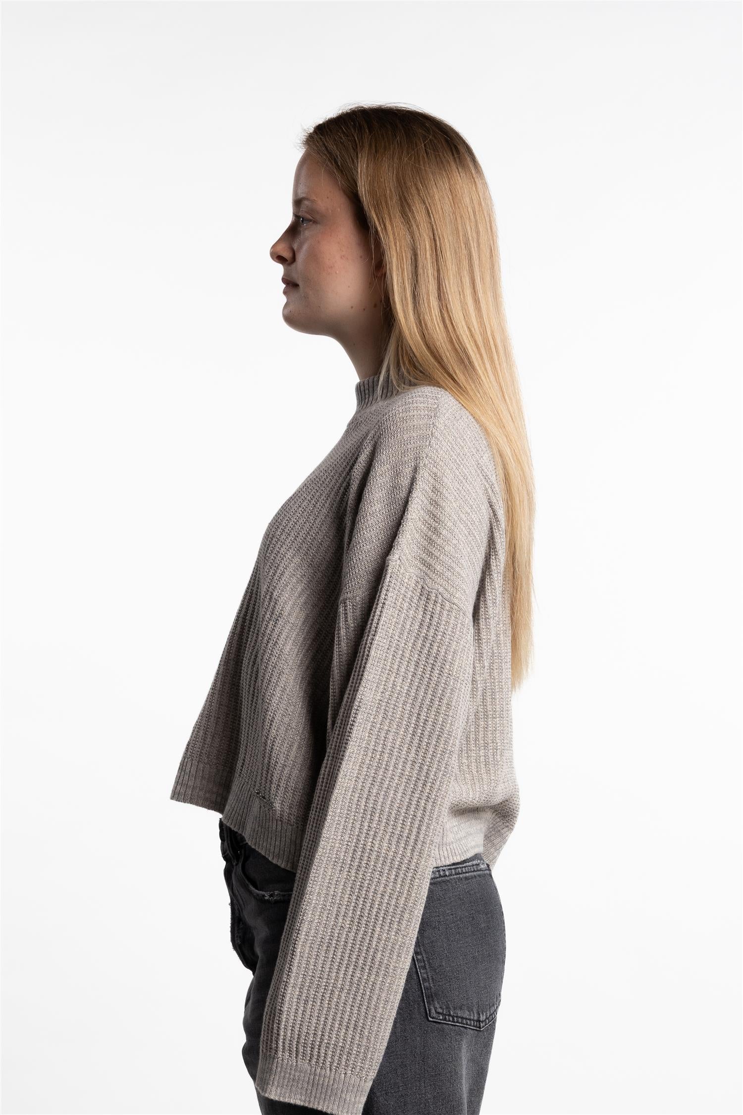 Line Crew Neck- Grey Mix - Image 3