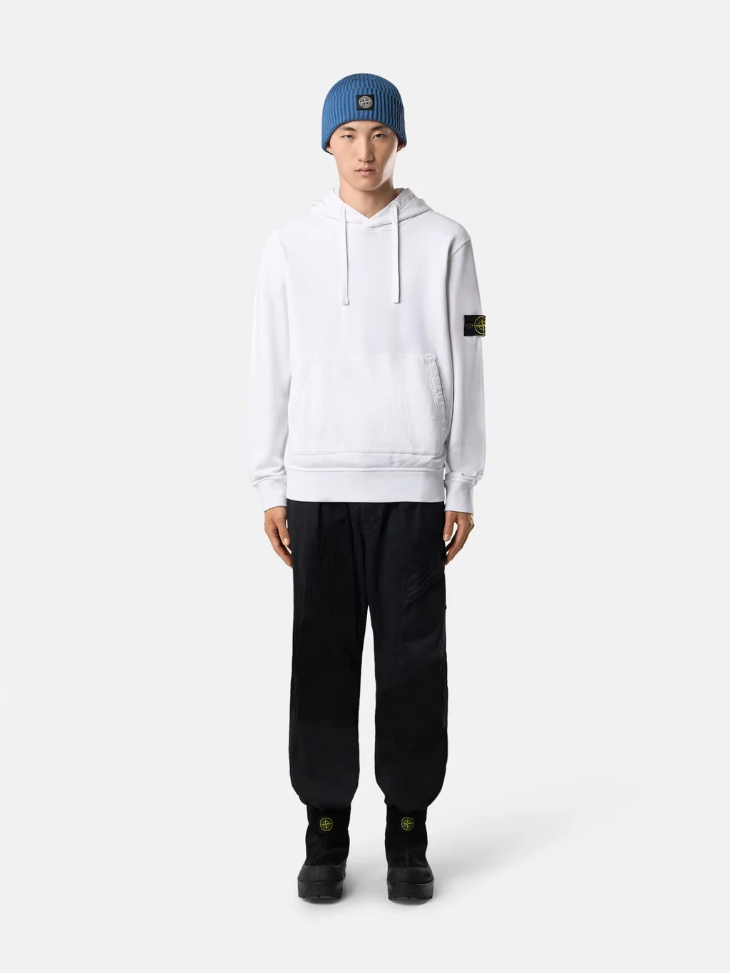 6100062 Garment Dyed Hooded Sweatshirt White - Image 2