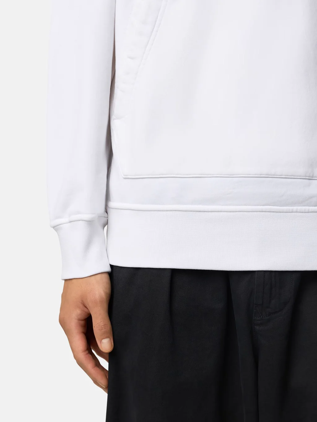 6100062 Garment Dyed Hooded Sweatshirt White - Image 4