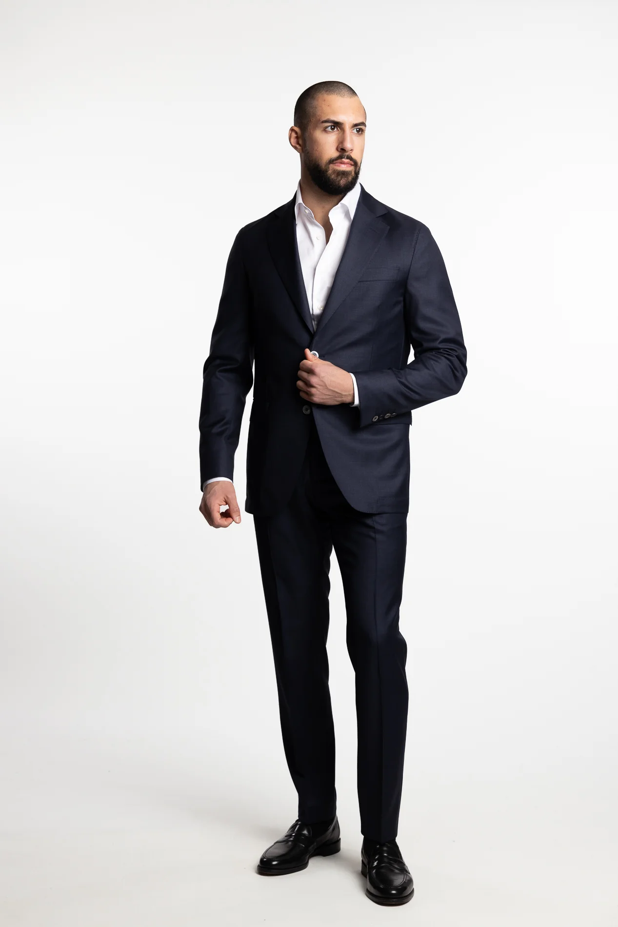 Palermo Slim Fit Trousers Dark Blue Melange - Image 4