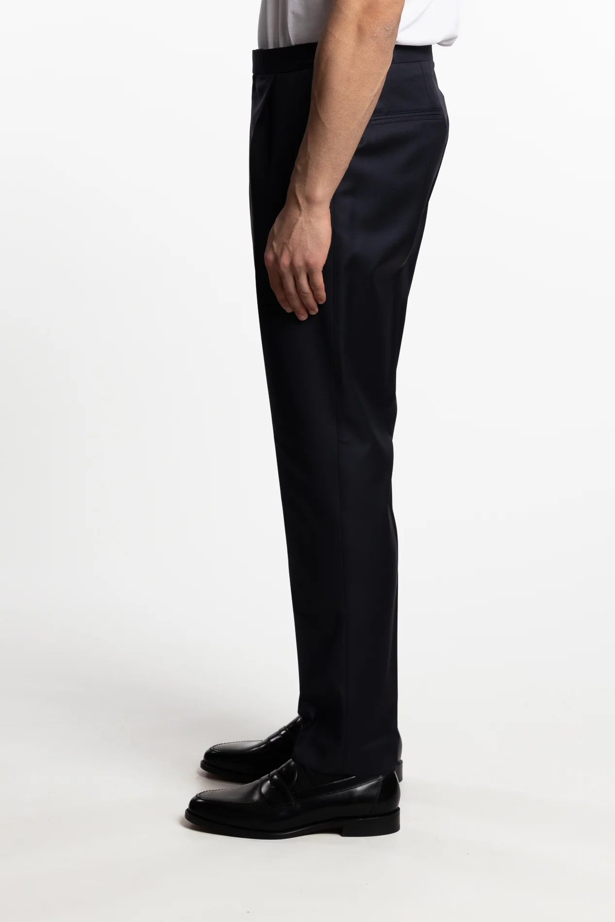 Prato Pleated Wool Trousers Ink Blue - Image 2