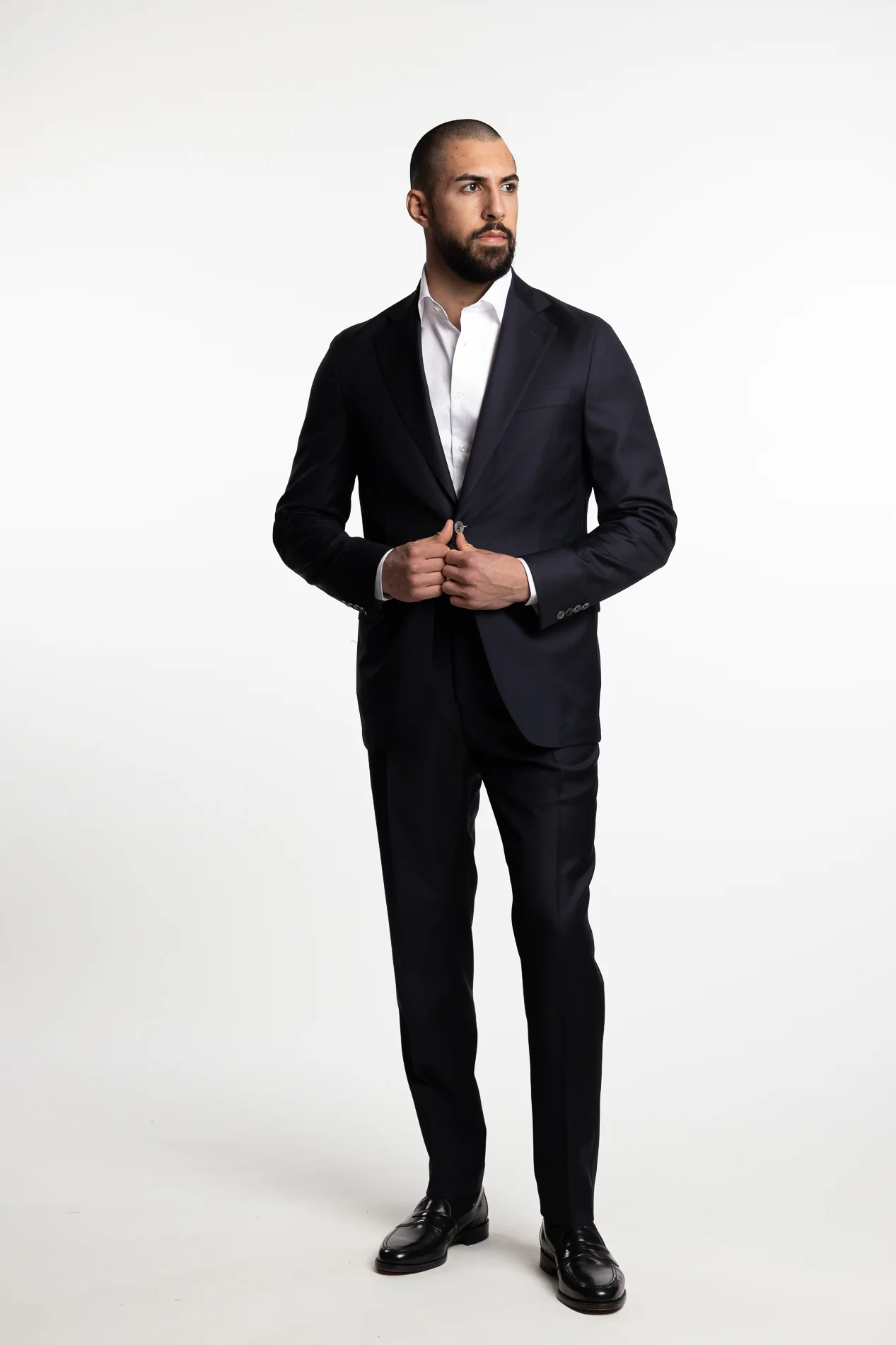 Prato Pleated Wool Trousers Ink Blue - Image 7