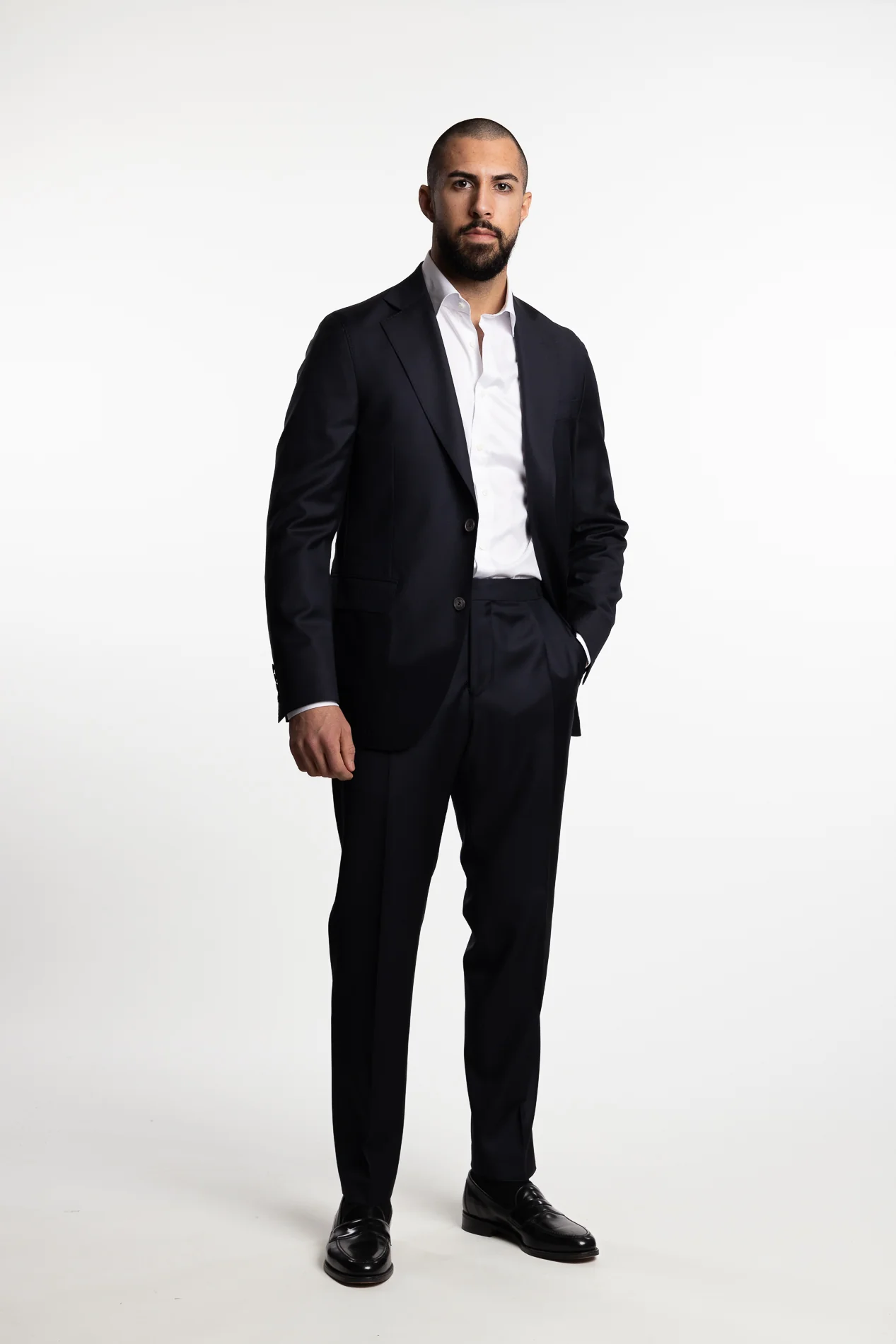 Prato Pleated Wool Trousers Ink Blue - Image 8