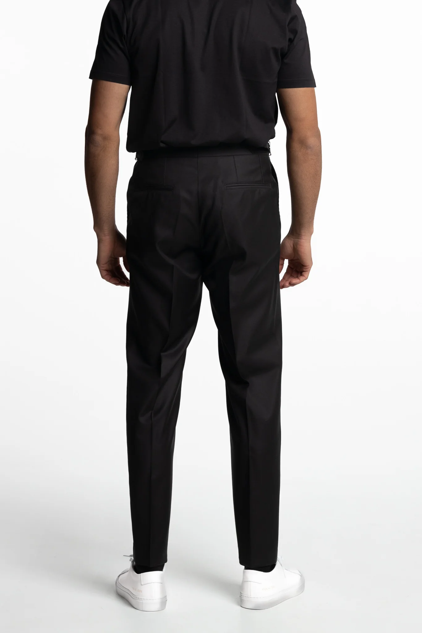 Prato Pleated Wool Trousers Black - Image 3