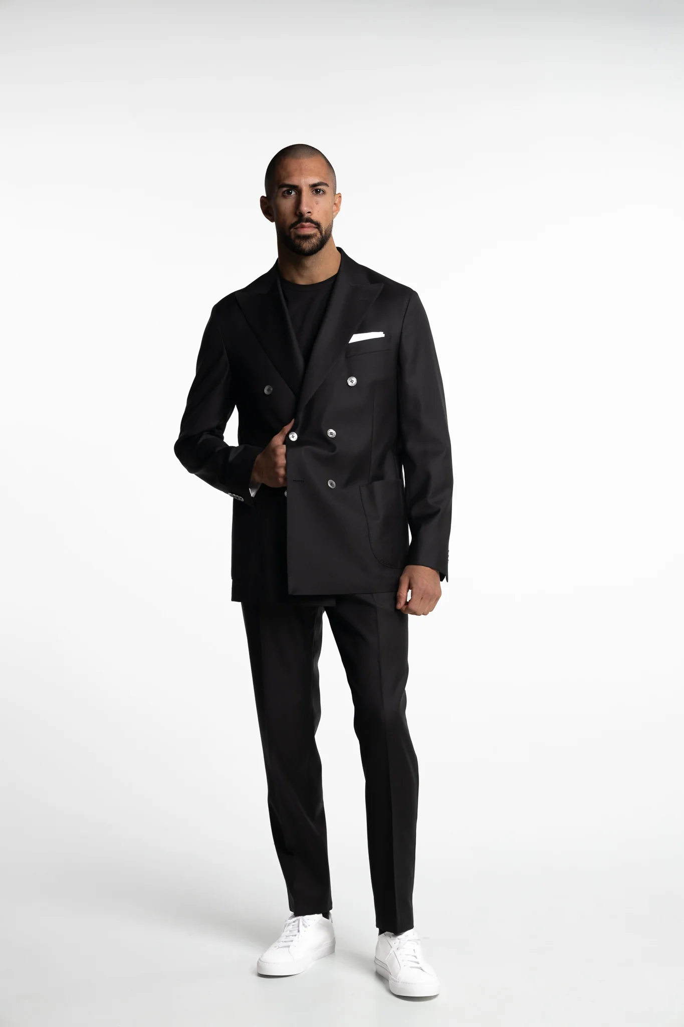 Prato Pleated Wool Trousers Black - Image 6