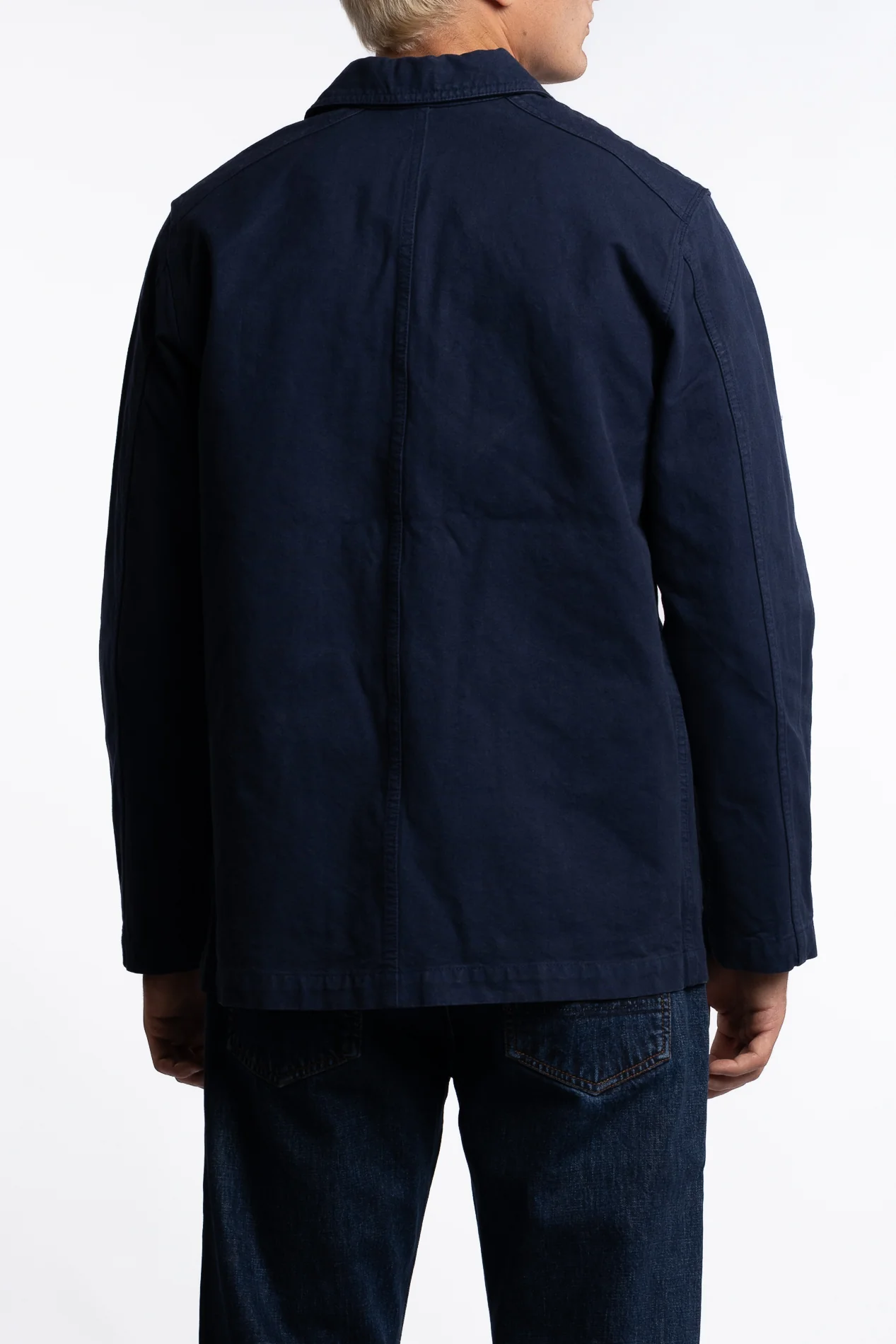 Cotton Duck Canvas Five-Pocket Chore Jacket Navy - Image 3