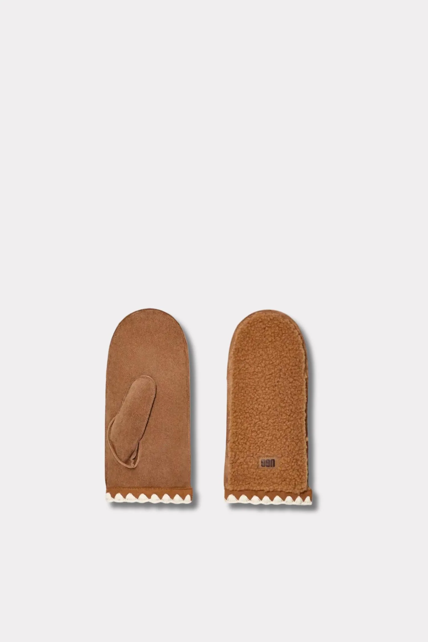 Women's UGGfluff Scalloped Mitten- Chestnut - Image 2